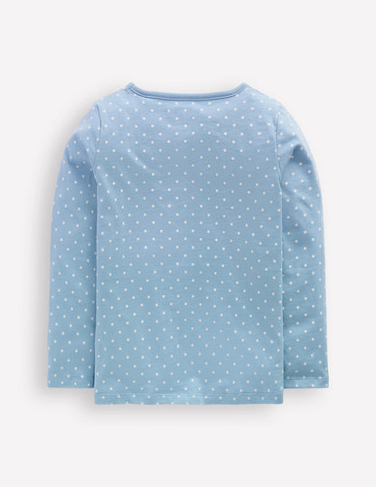 Long Sleeve Boucle T-shirt-Glacier Blue Spot Easter-2
