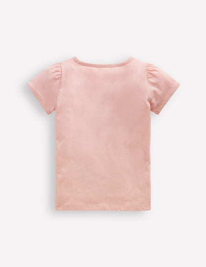Puff Sleeve Applique Top-Chalk Pink Birthday Friends-2