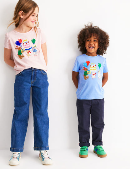 Puff Sleeve Applique Top-Chalk Pink Birthday Friends-4