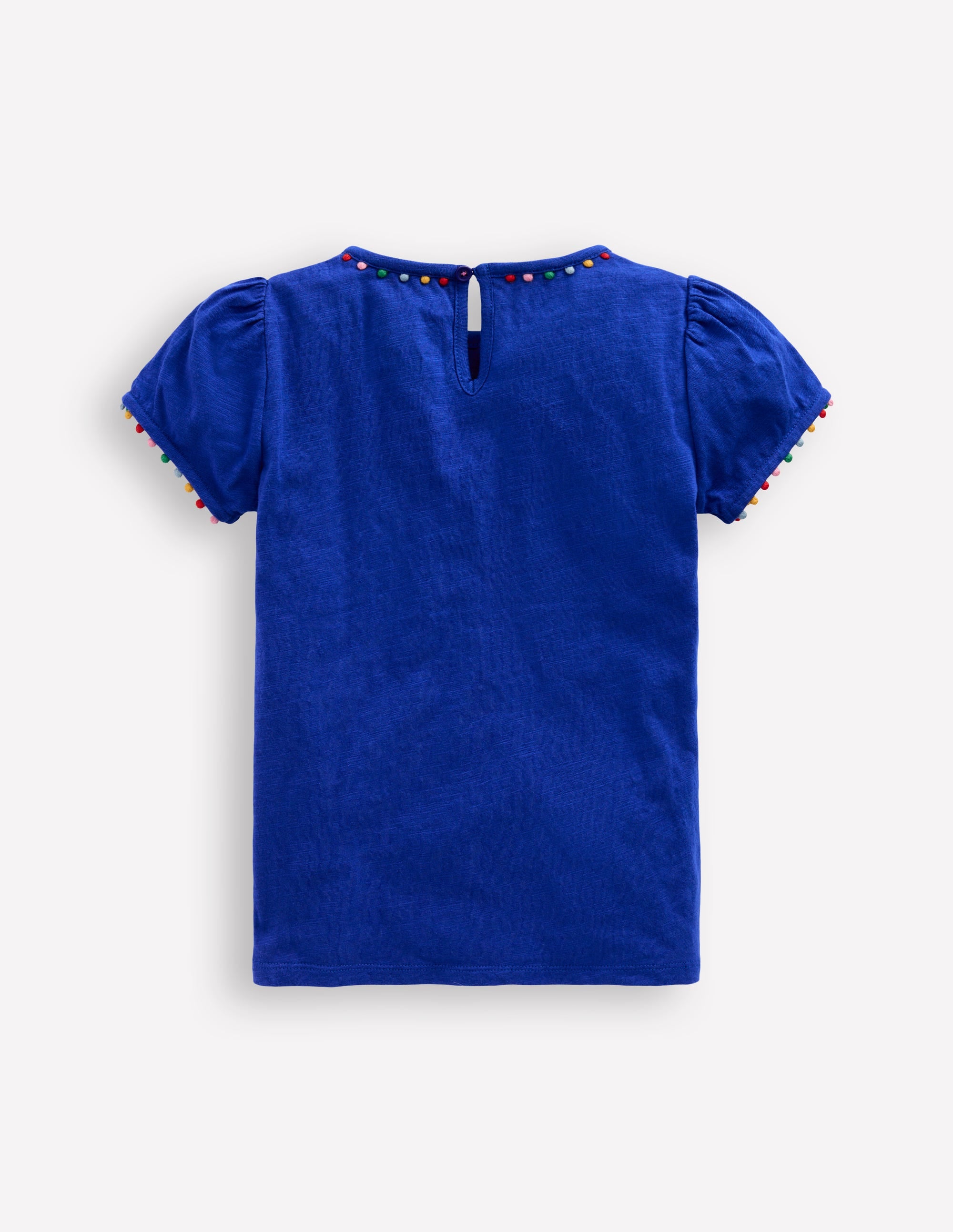 Ali Puff Sleeve Pom T-Shirt-Bright Blue - Image 2