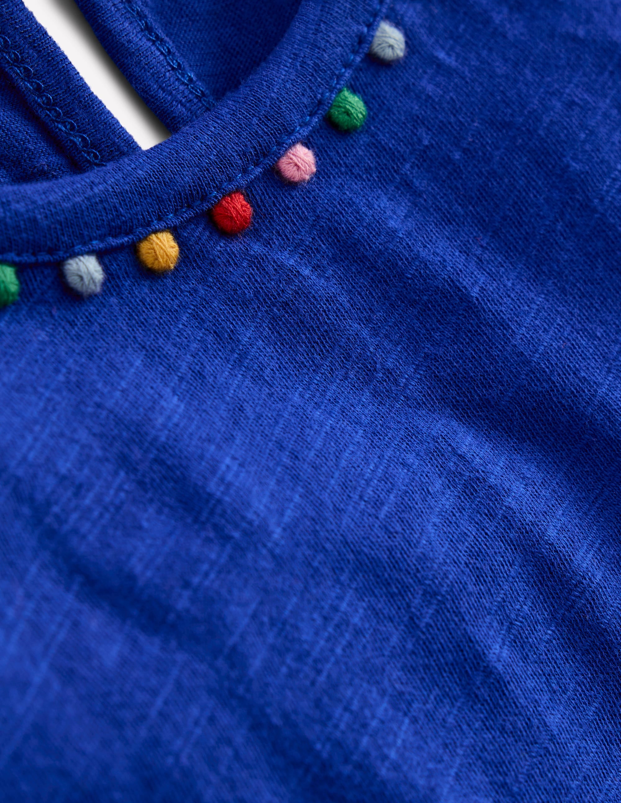 Ali Puff Sleeve Pom T-Shirt-Bright Blue - Image 3