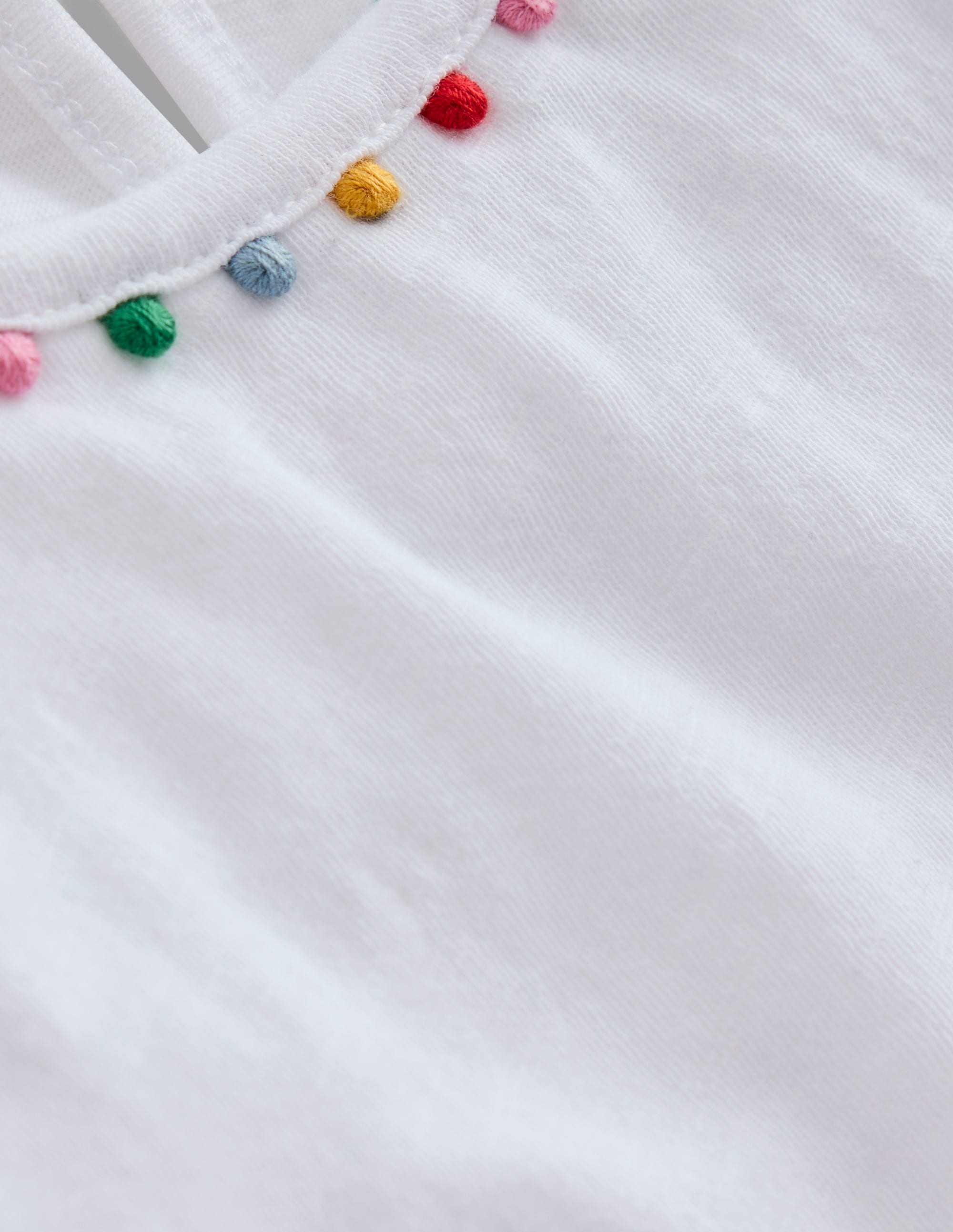 Ali Puff Sleeve Pom T-Shirt-White - Image 3