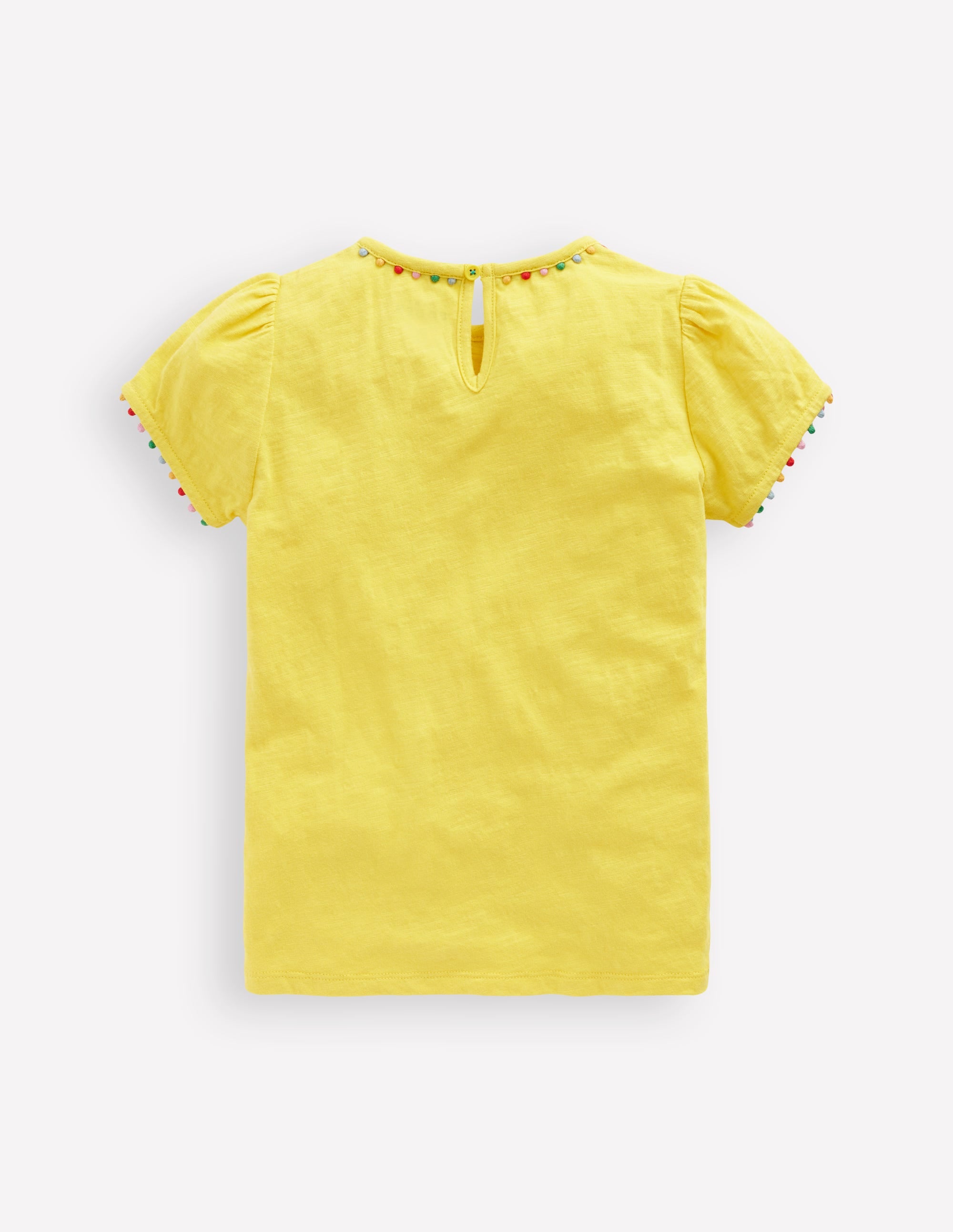 Ali Puff Sleeve Pom T-Shirt-Pineapple Yellow - Image 2