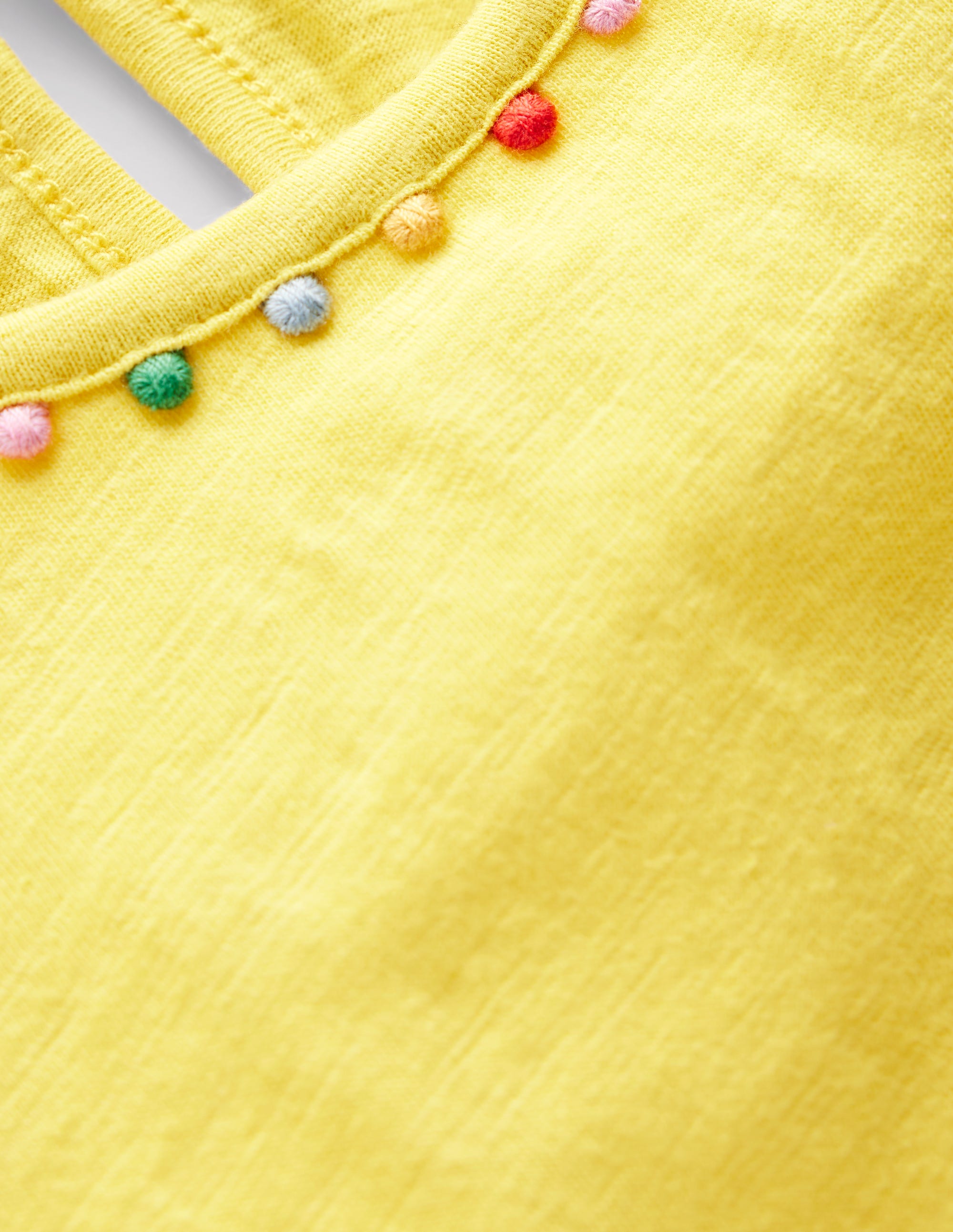 Ali Puff Sleeve Pom T-Shirt-Pineapple Yellow - Image 3