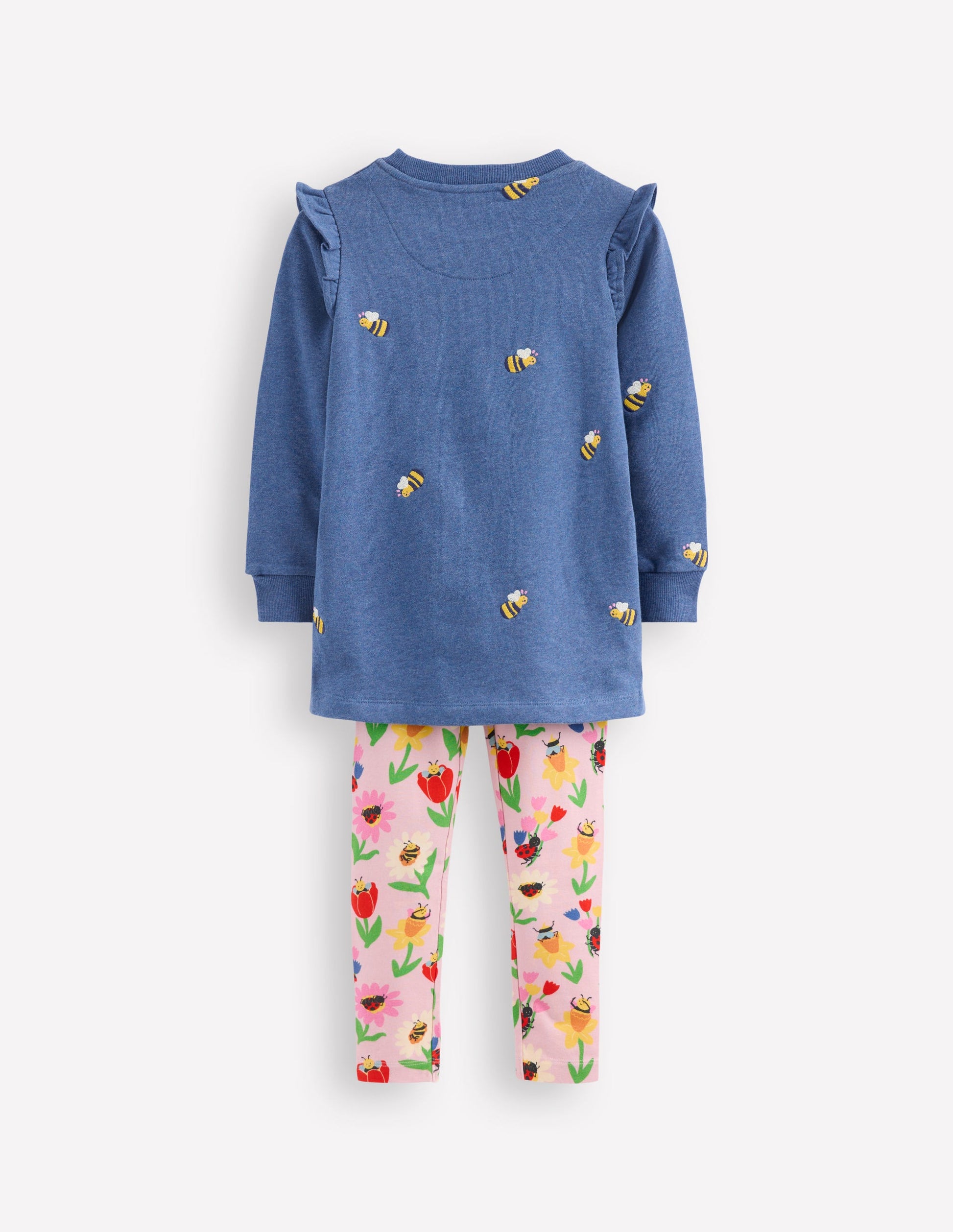 Sweat Tunic and Legging set-Blue Marl Bees-2