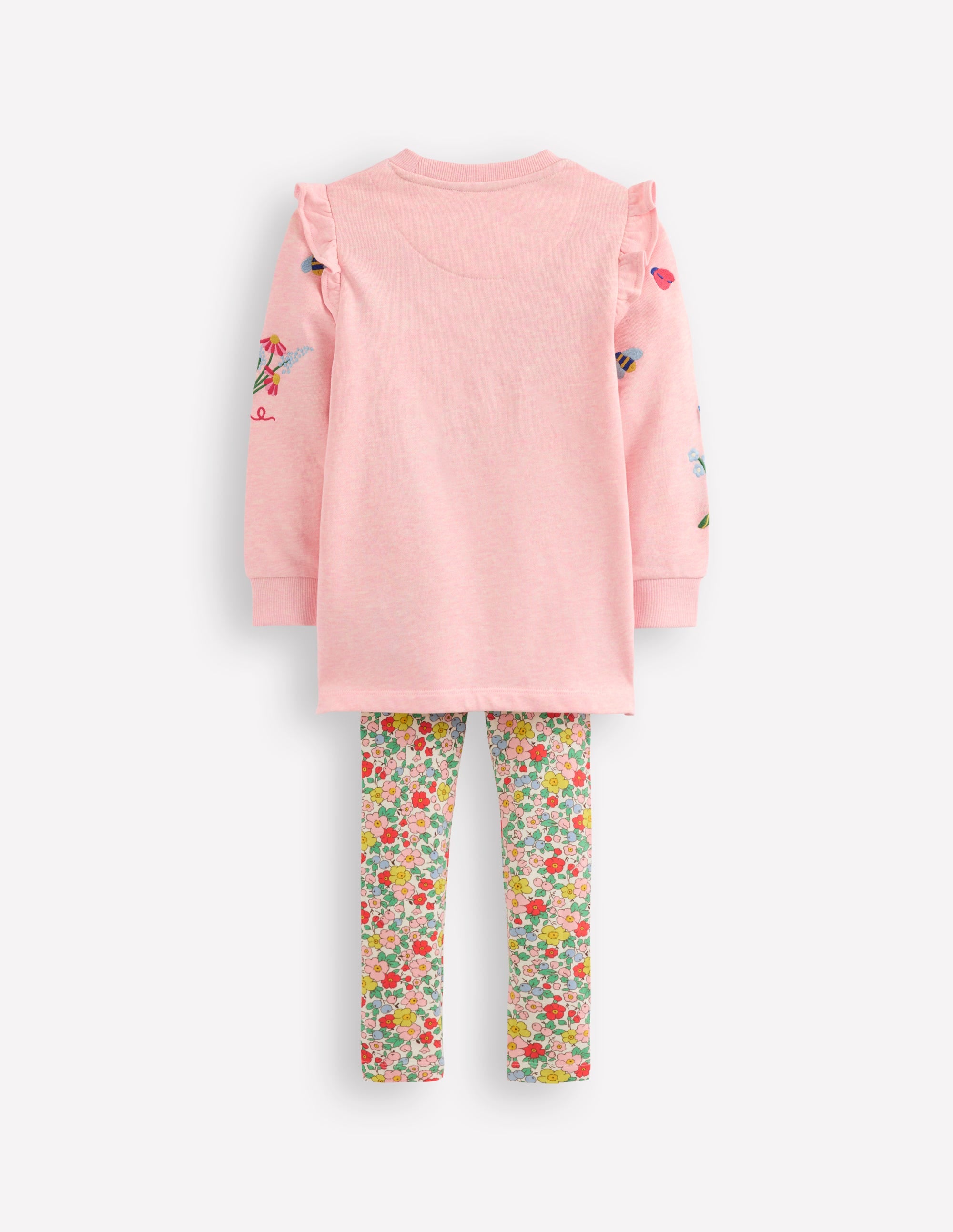 Heart Pocket Tunic Set-Chalk Pink Marl Flowers - Image 2