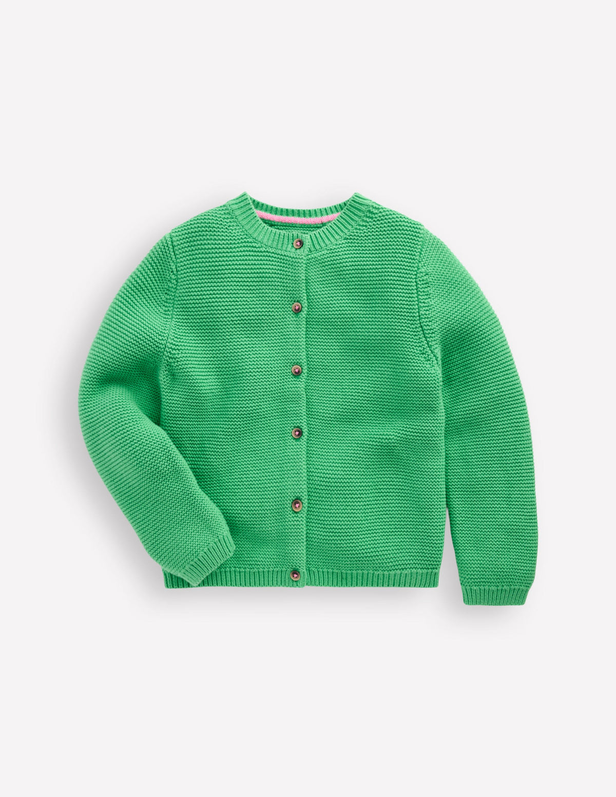 Essential Crew Neck Cardigan-Sapling Green - Image 1