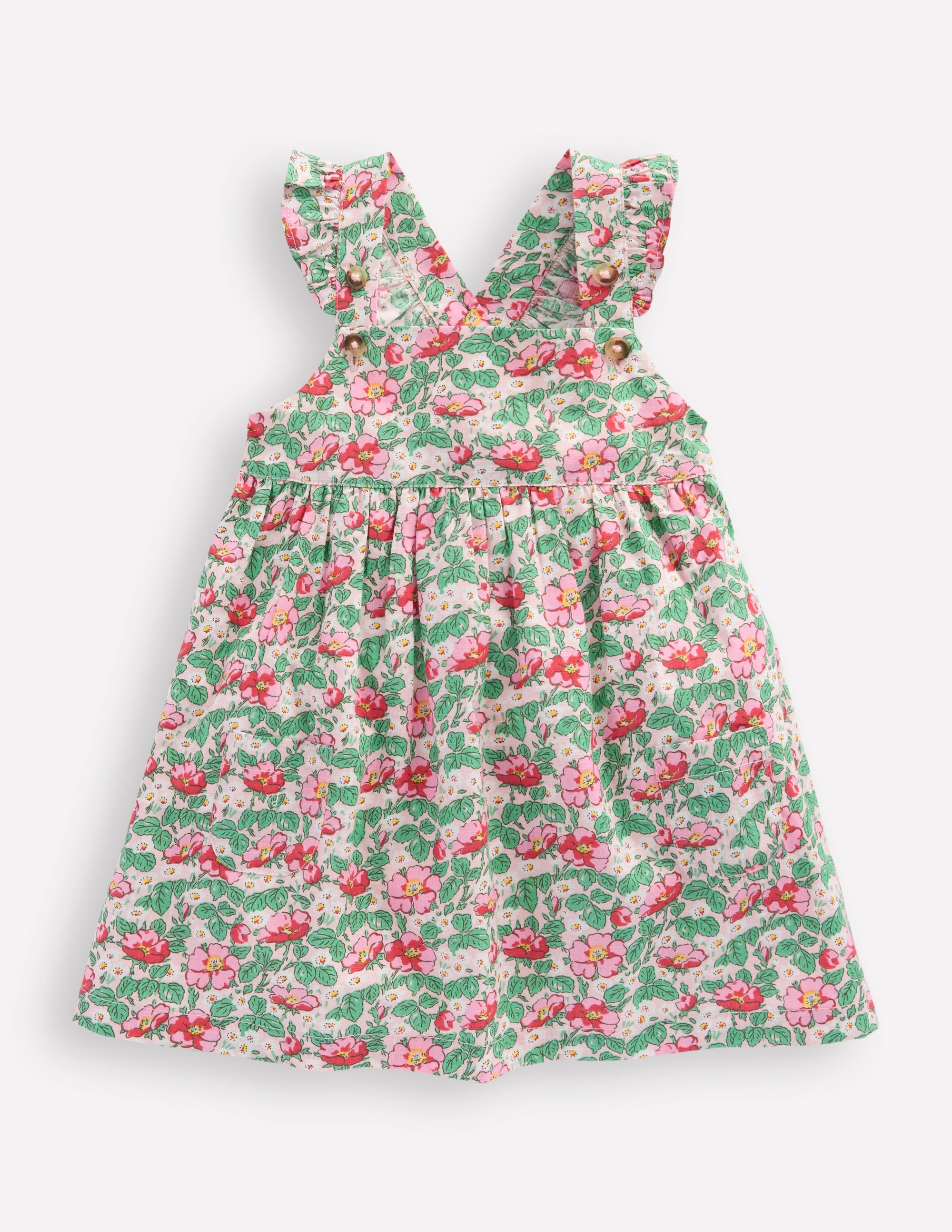 Nostalgic Pinny Dress-Chalk Pink Rose - Image 1