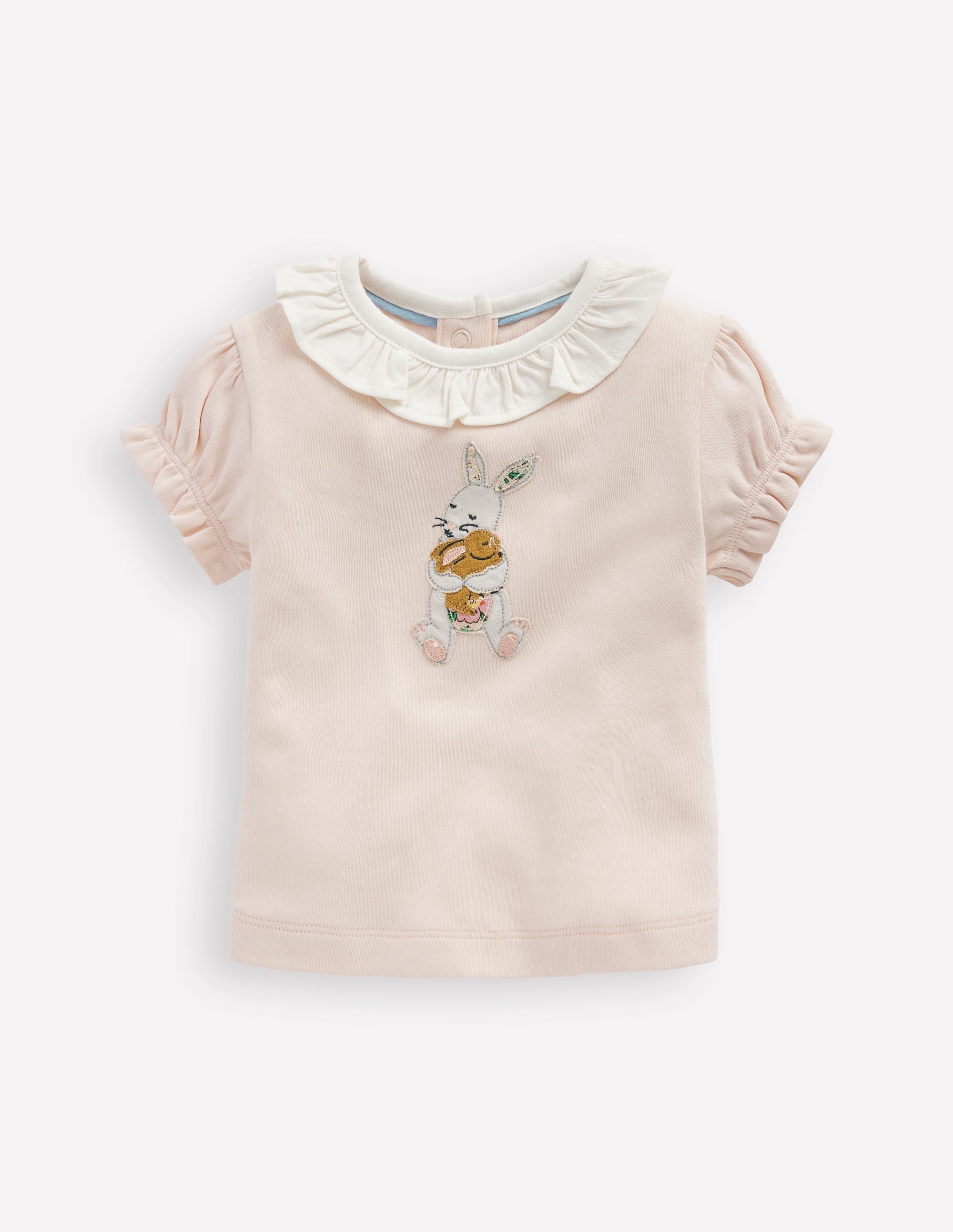 Ruffle Neck T-Shirt-Chalk Pink - Image 1