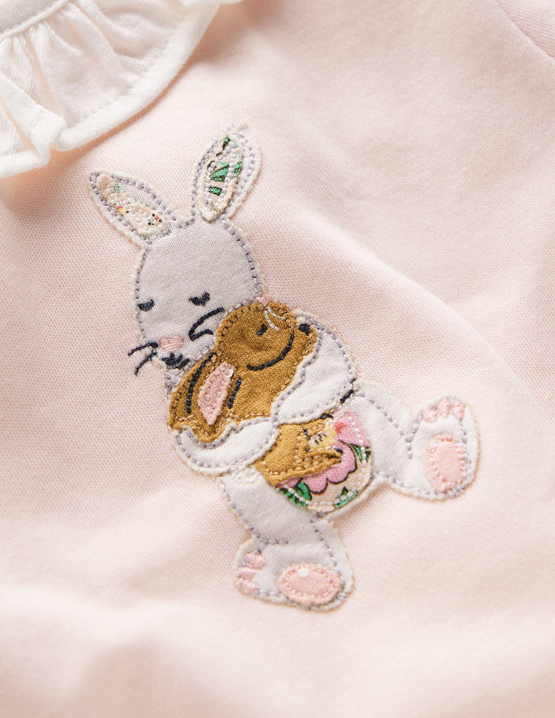 Ruffle Neck T-Shirt-Chalk Pink-3