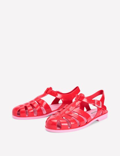 Jelly Shoe-Post Box Red/ Soft Pink-3