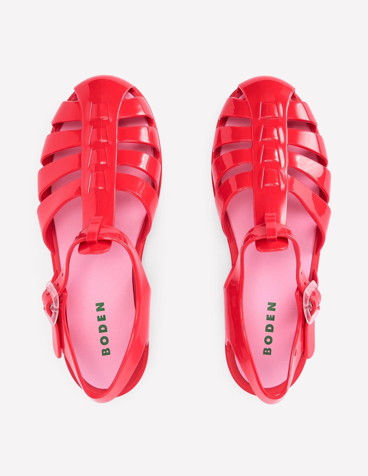 Jelly Shoe-Post Box Red/ Soft Pink