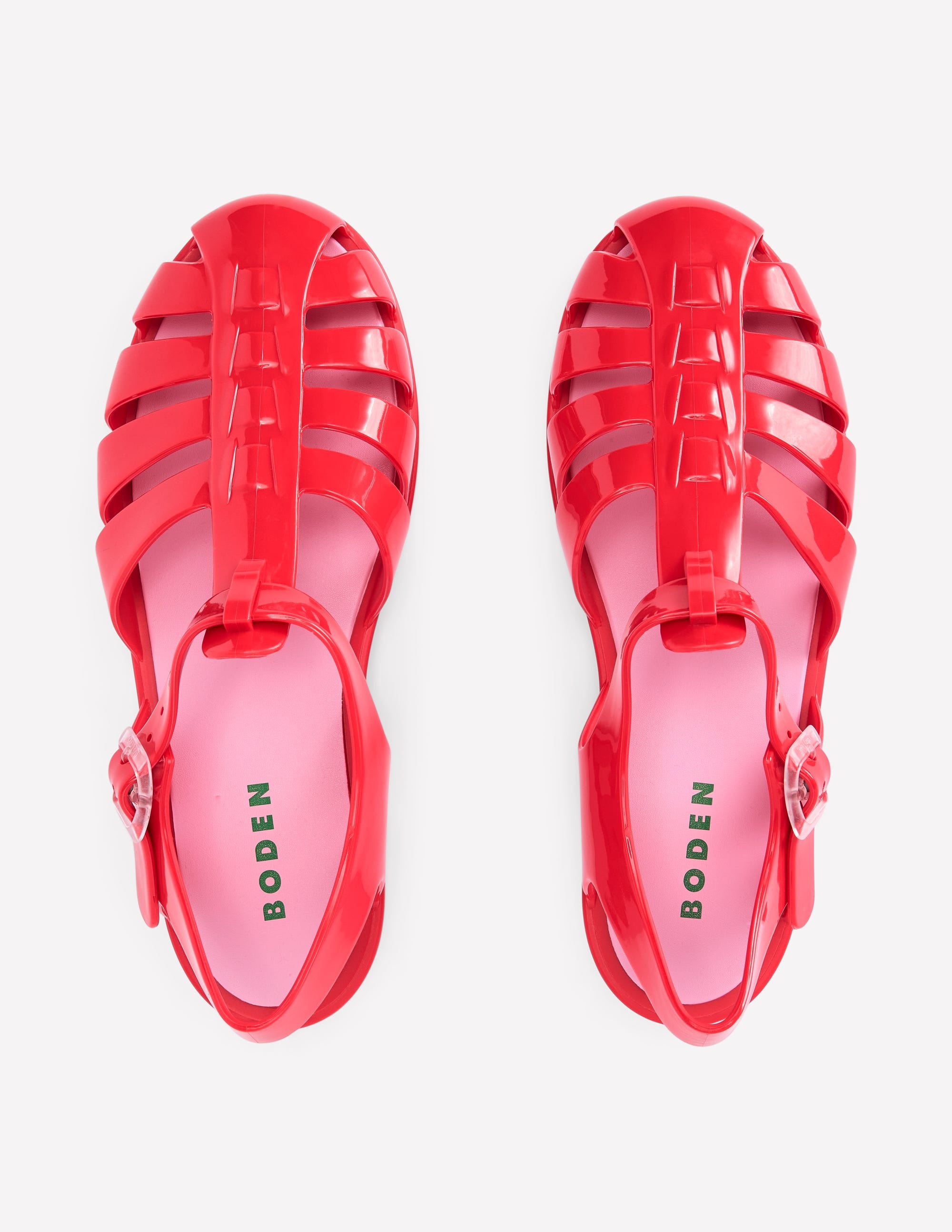 Jelly Shoe-Post Box Red/ Soft Pink - Image 4