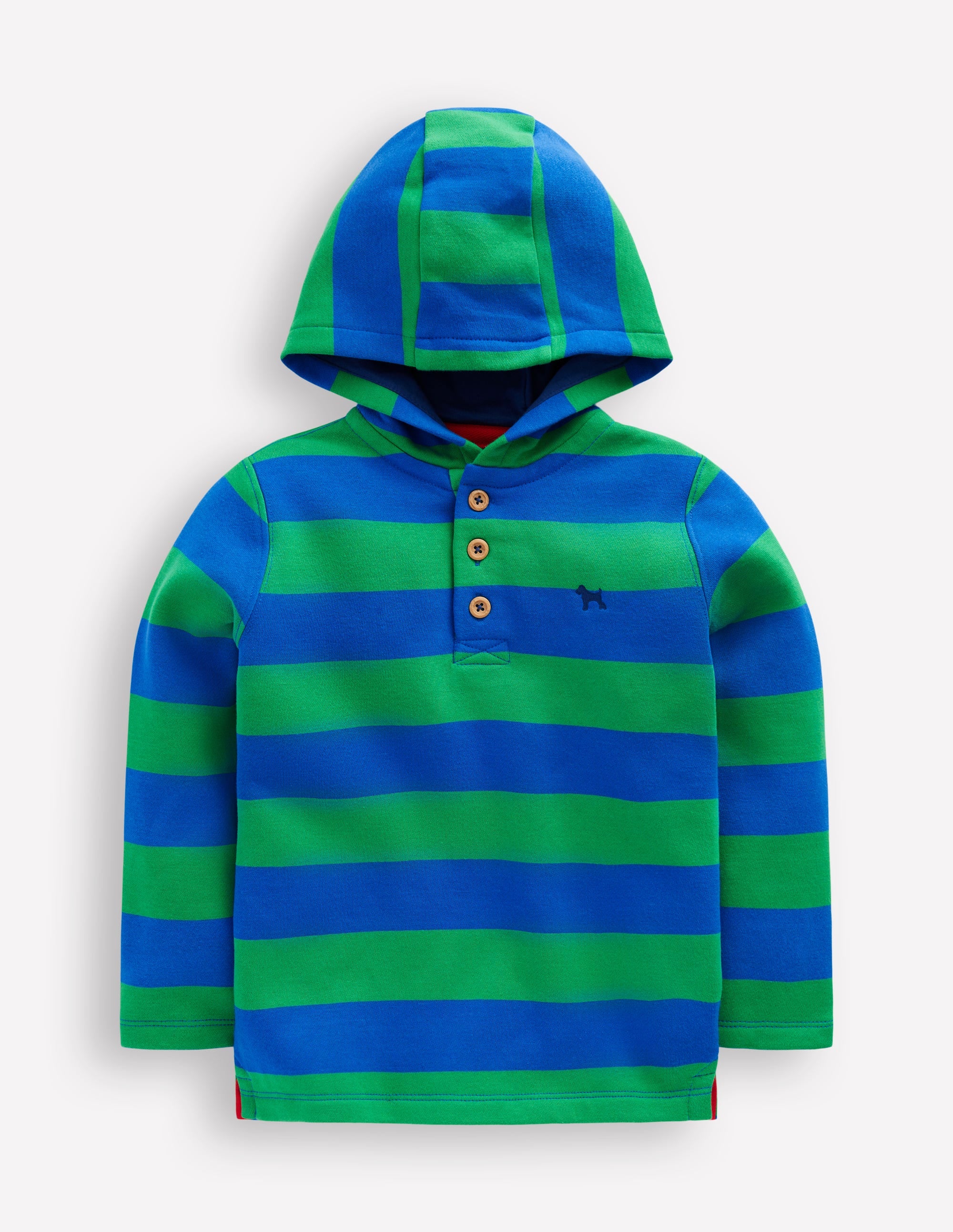 Button Down Hoodie-Sapling Green/ Kingfisher Blue - Image 1