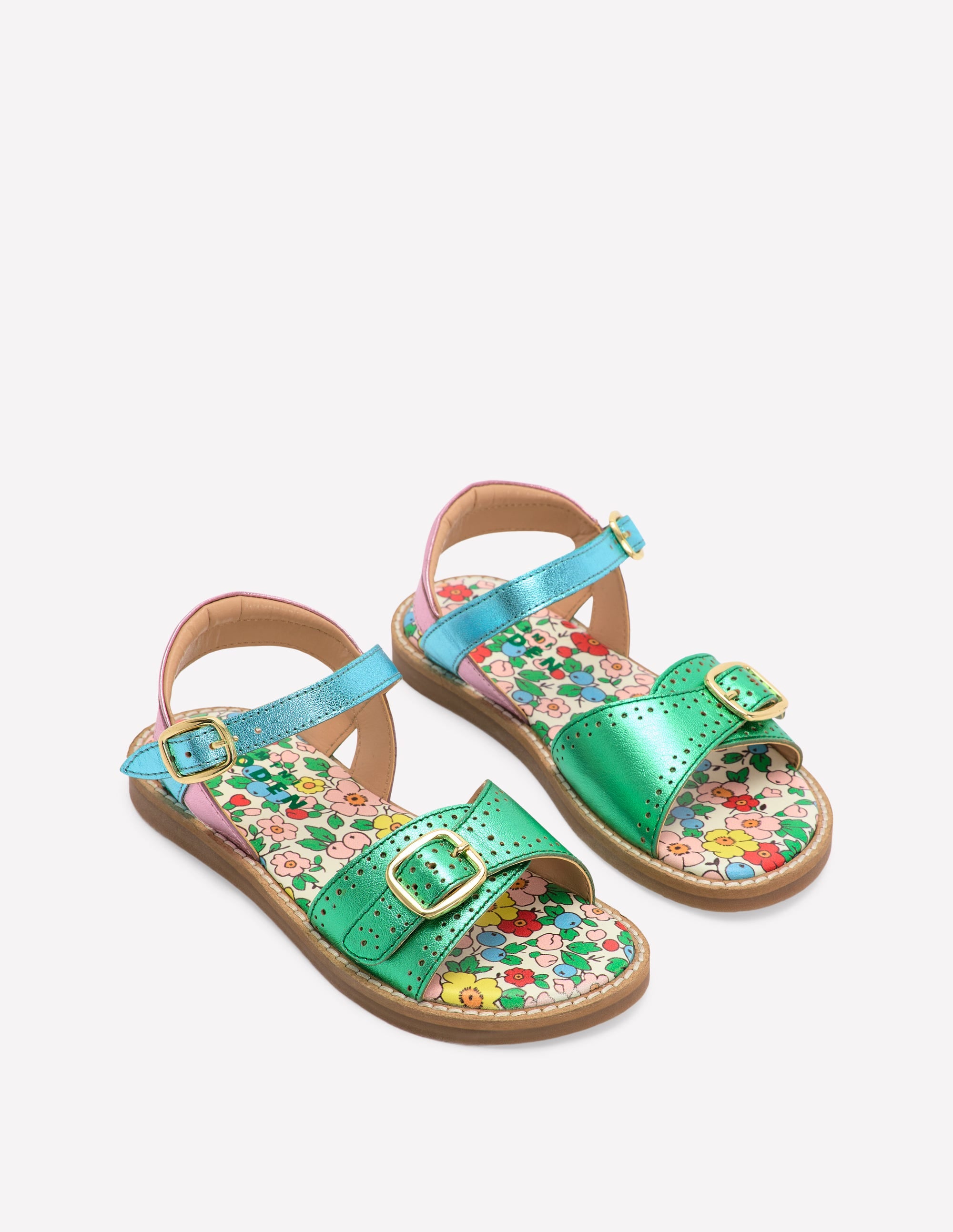 Leather Buckle Sandals-Multi - Image 2