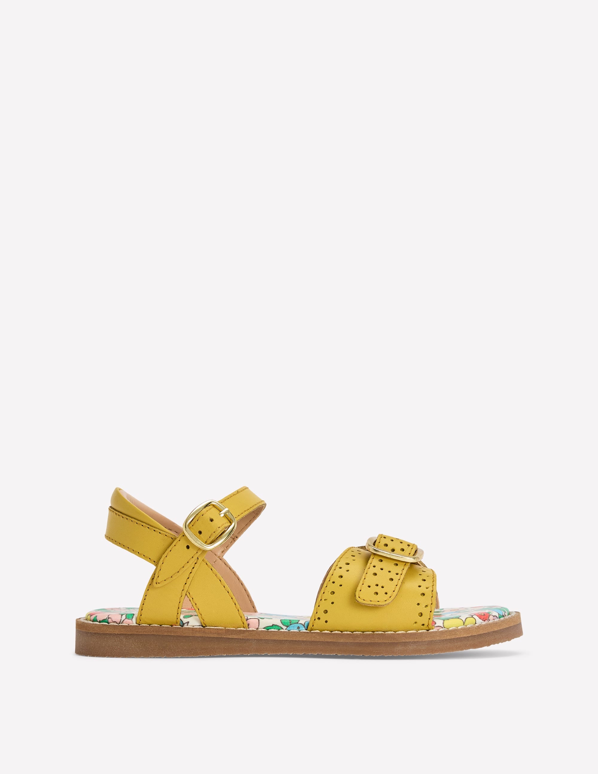 Leather Buckle Sandals-Passionfruit - Image 1