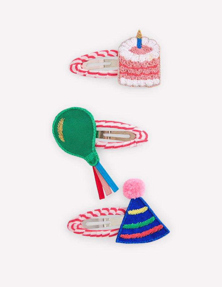 3-pack Hair Clips-Birthday