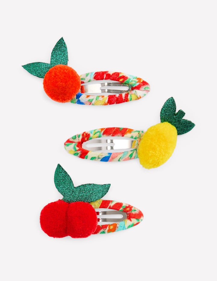 3-pack Hair Clips-Fruit