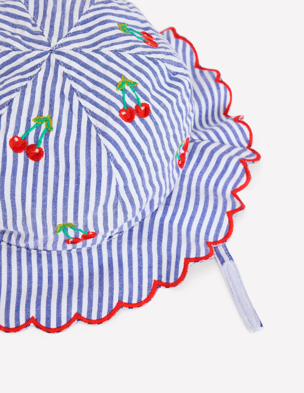 Baby Sun Hat-Blue Ticking Cherries - Image 2