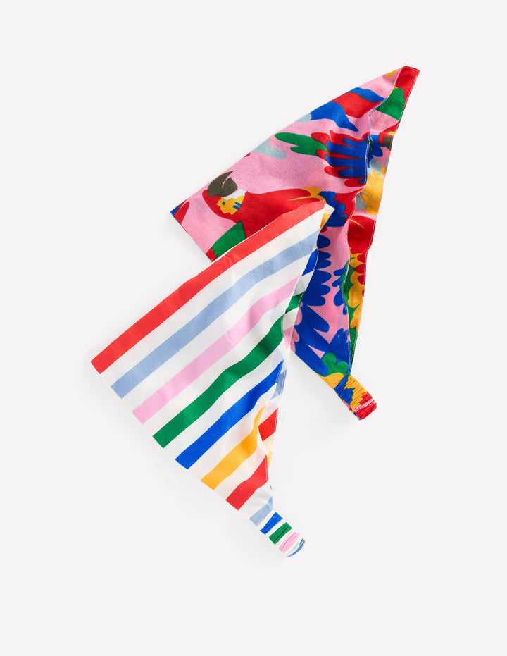 2-Pack Headscarves-Multi Stripe/Parrot