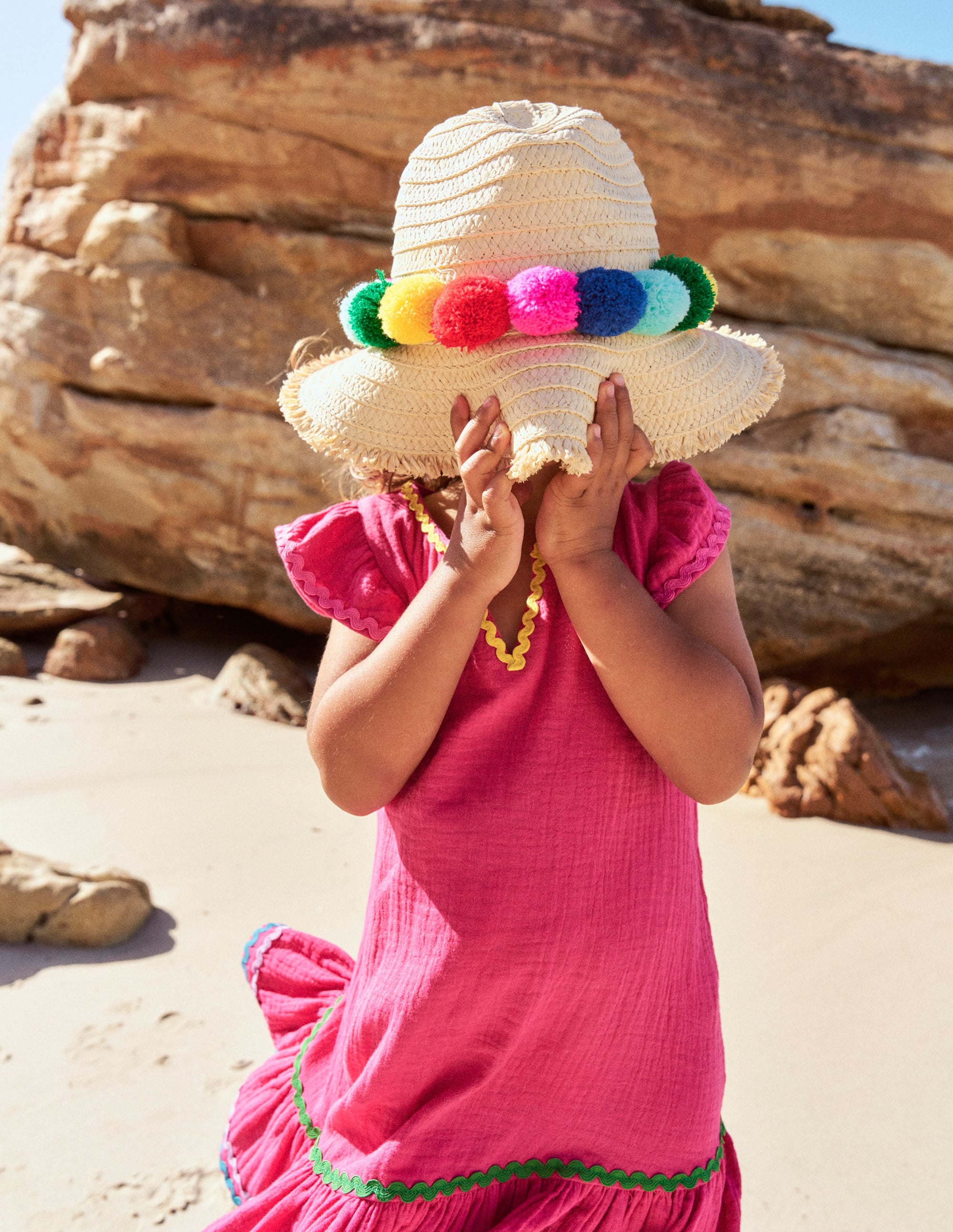 Straw Hat-Multi Pom - Image 1