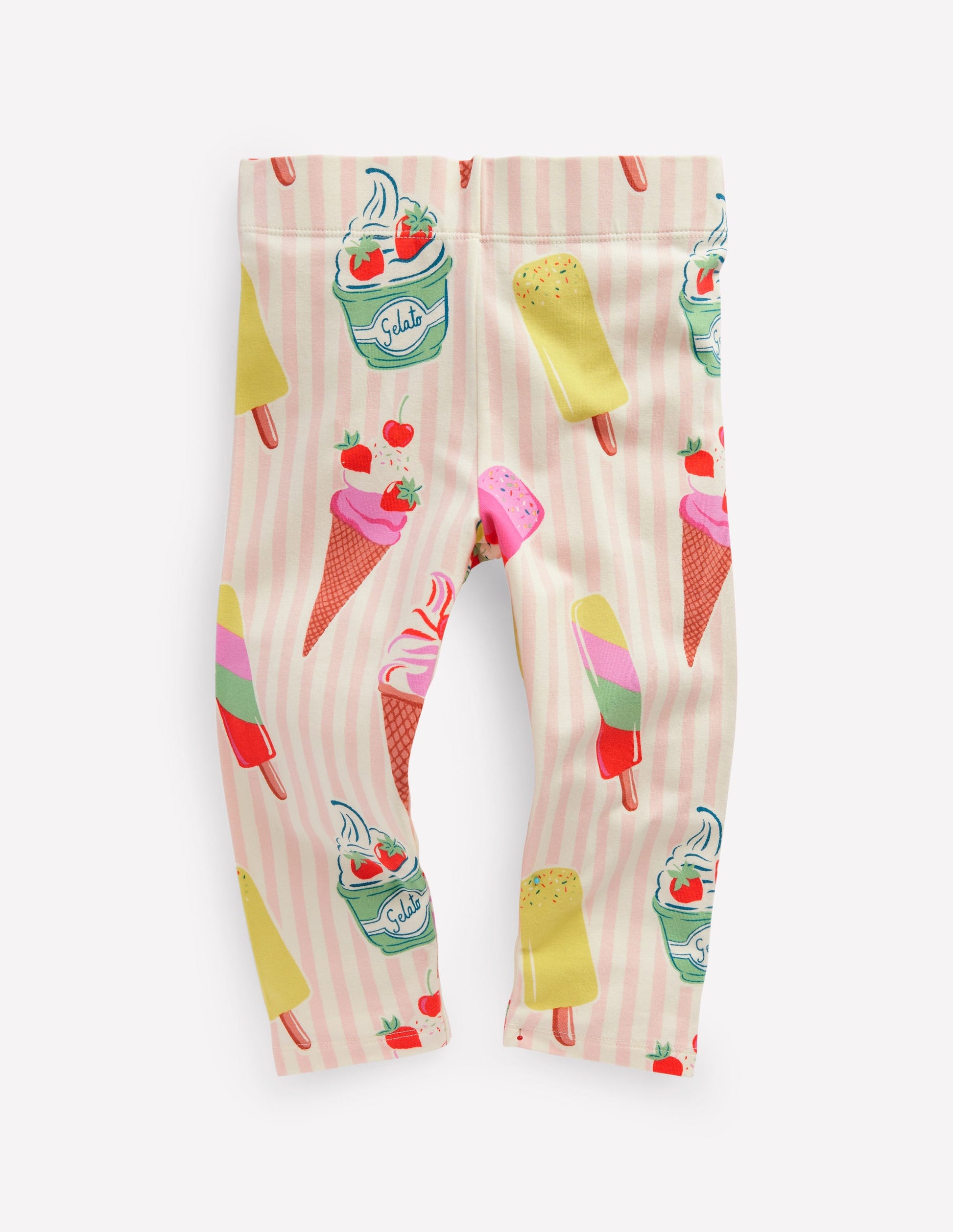 Fun Cropped Leggings-Pink Ice Cream Stripe Boden UK