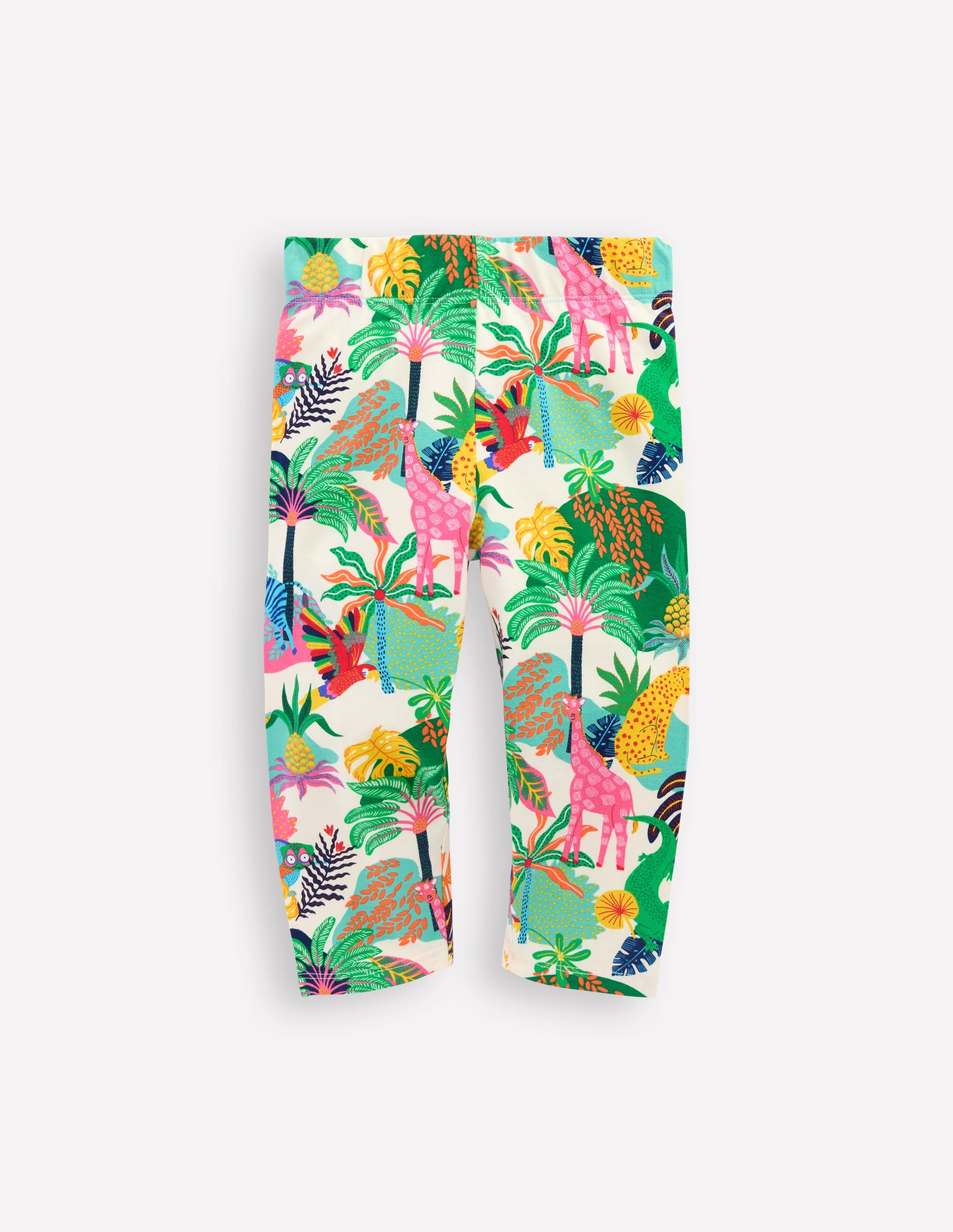 Fun Cropped Leggings-Soft Ivory Multi Jungle - Image 1