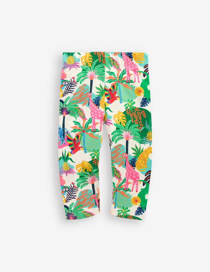 Fun Cropped Leggings-Soft Ivory Multi Jungle