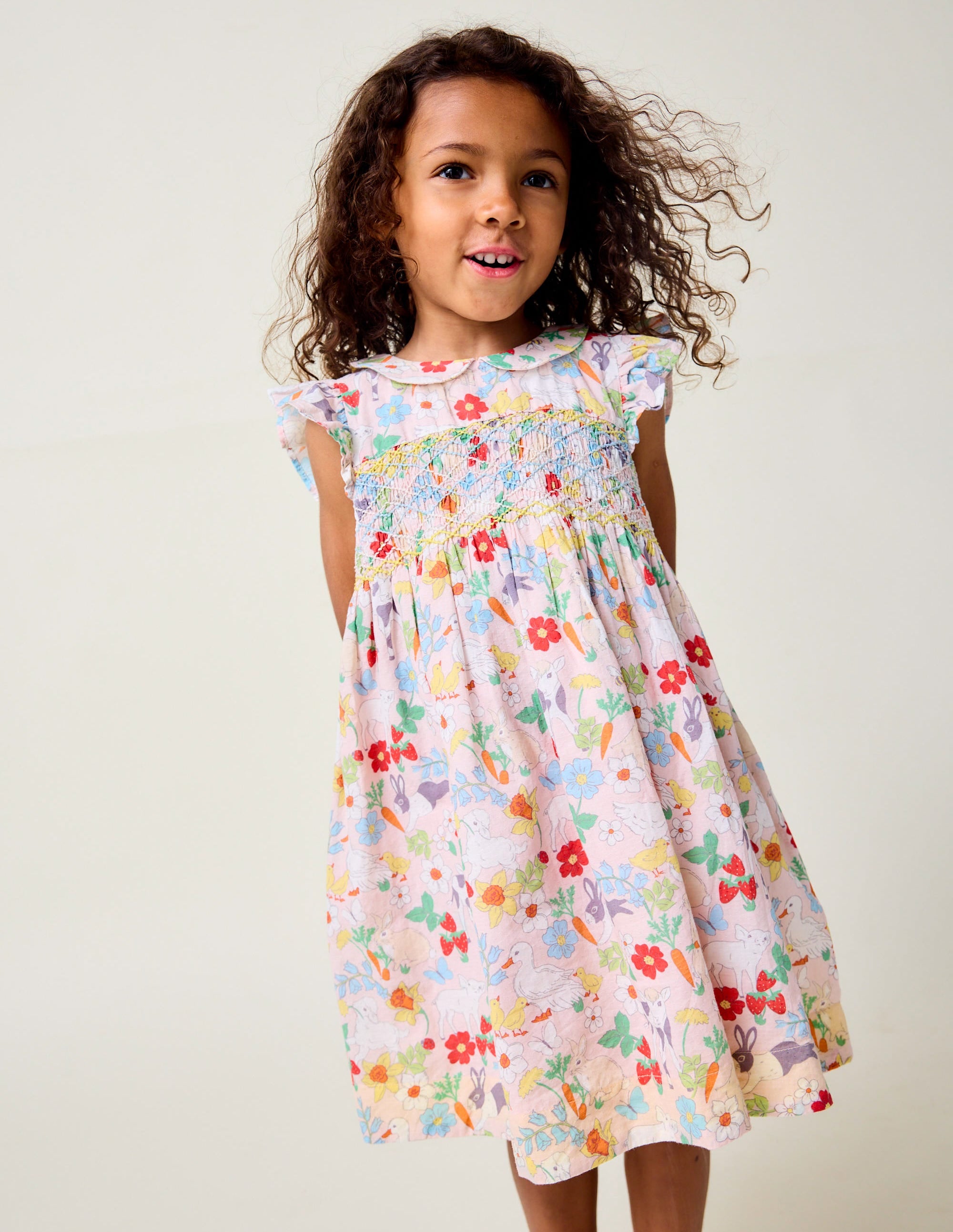 Adeline Smocked Dress-Lilac Spring Meadow - Image 1
