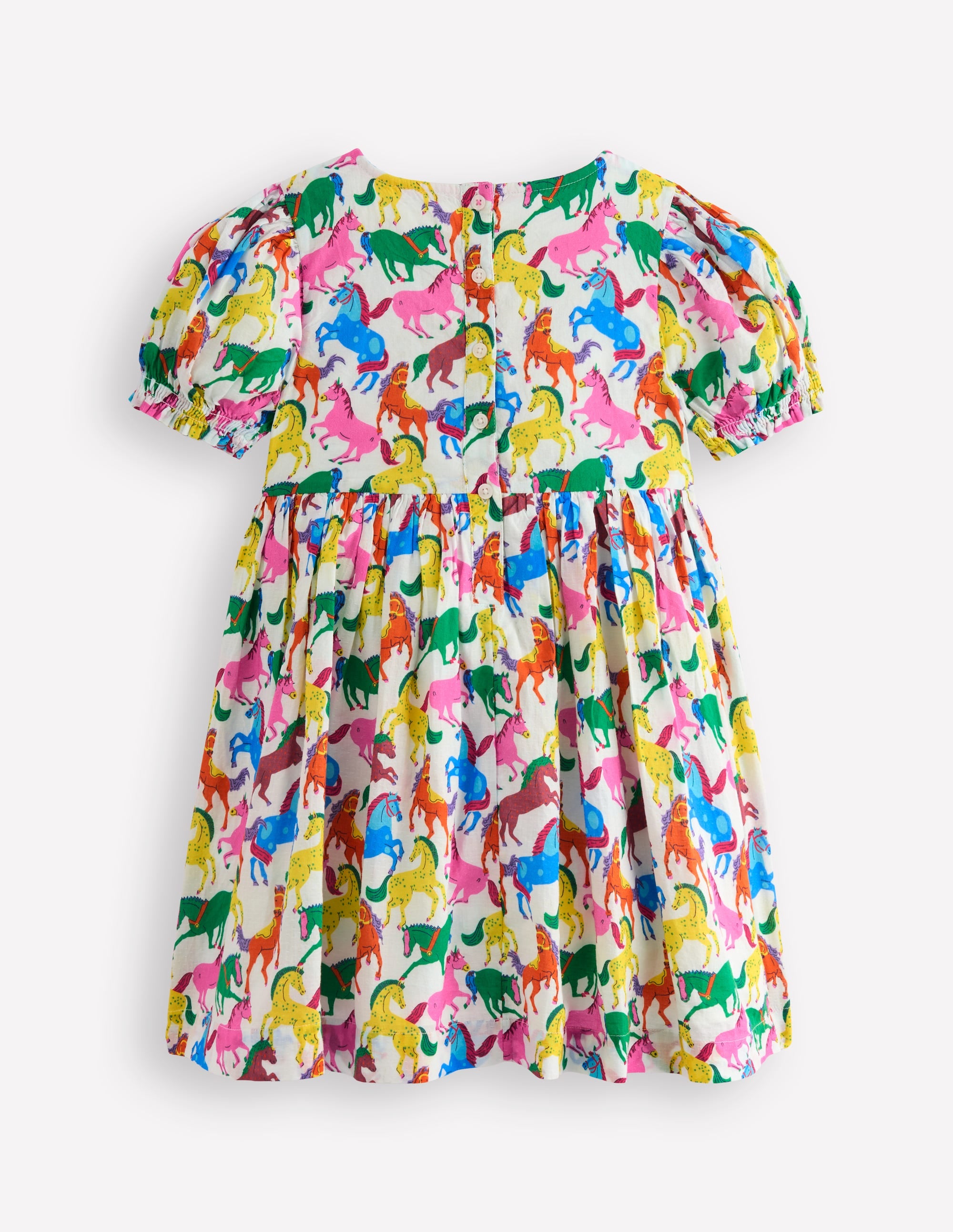 Madeline Woven Dress-Multi Rainbow Horse - Image 2