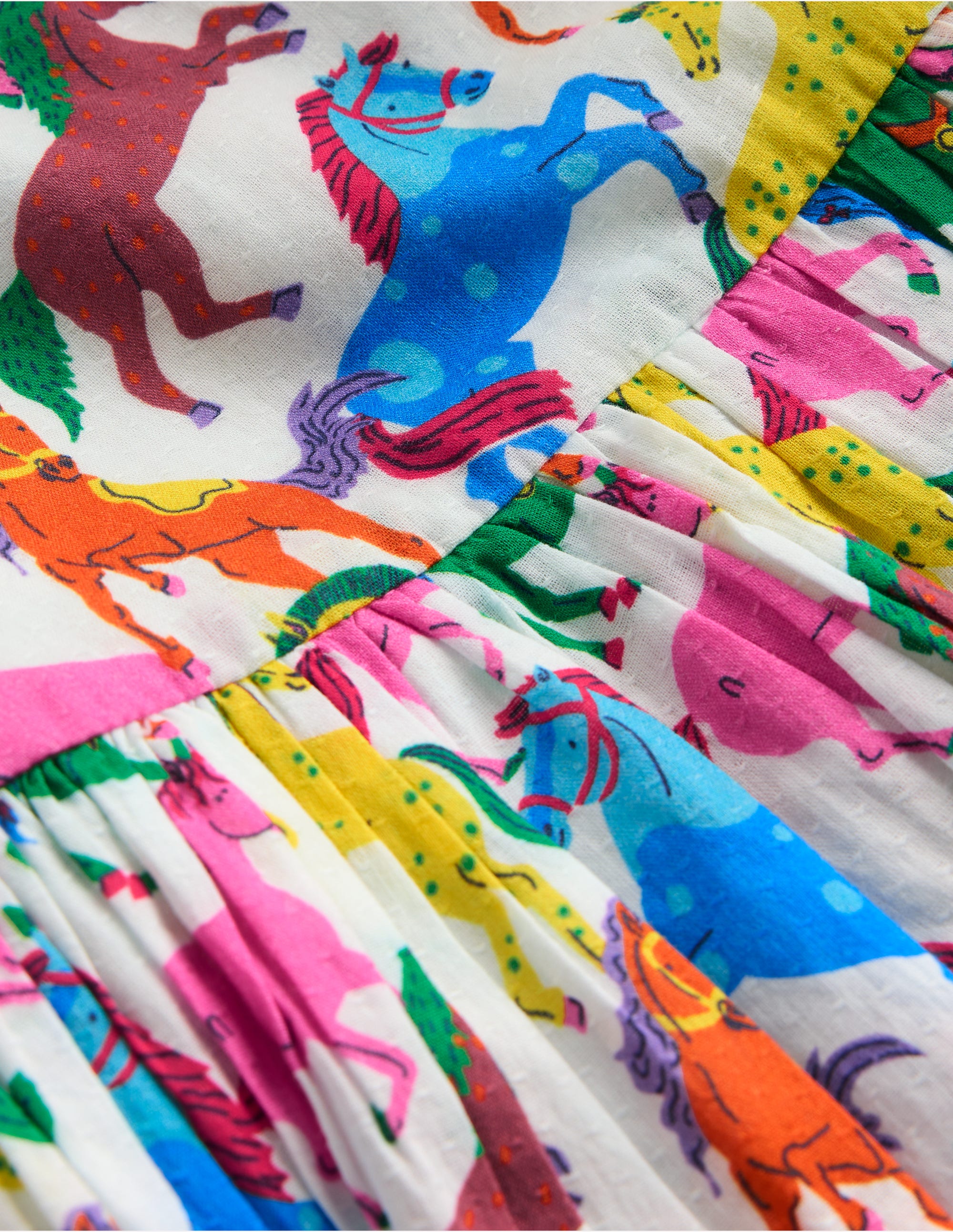 Madeline Woven Dress-Multi Rainbow Horse - Image 3