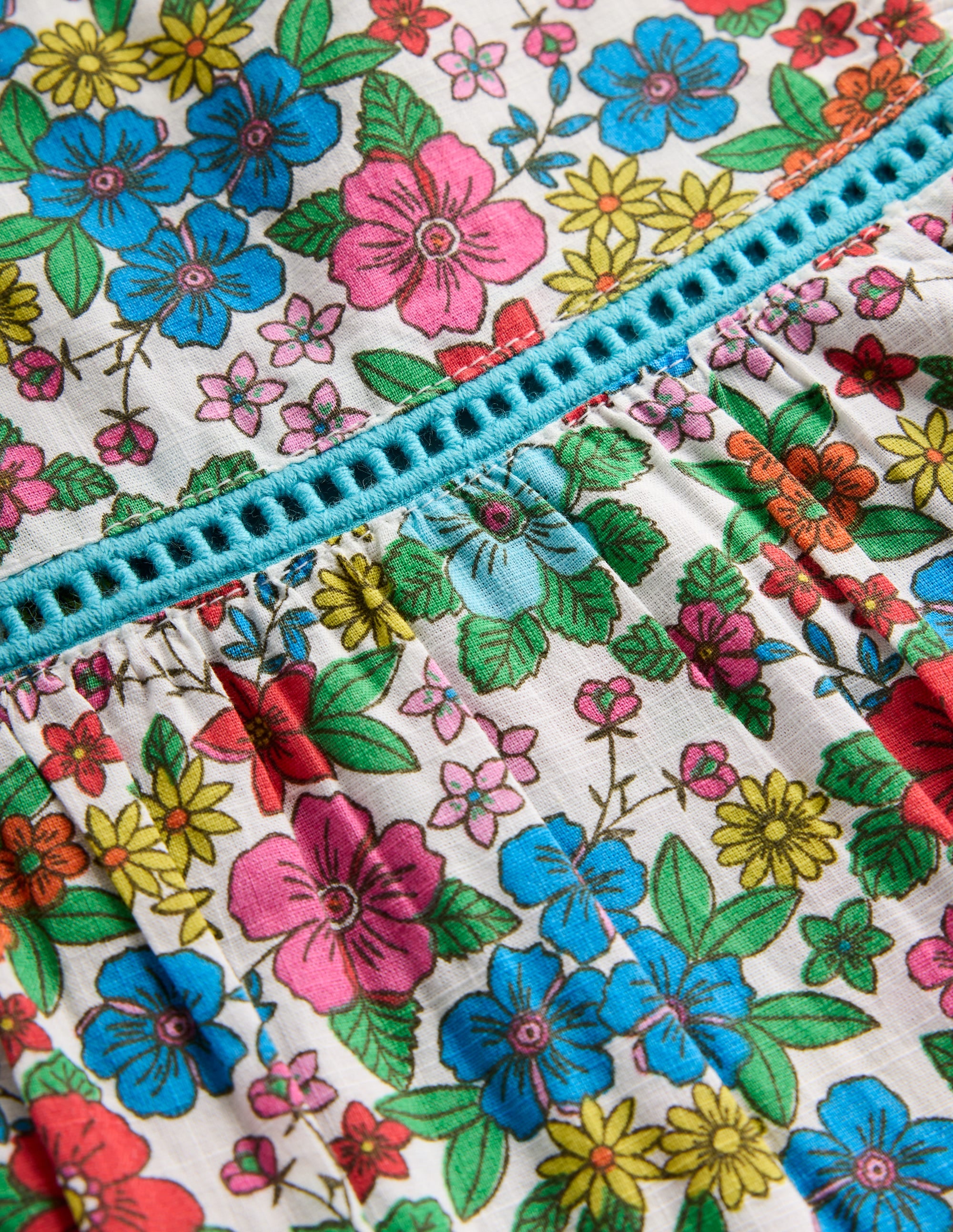 Celia Woven Holiday Dress-Multi Holiday Flowerbed - Image 3