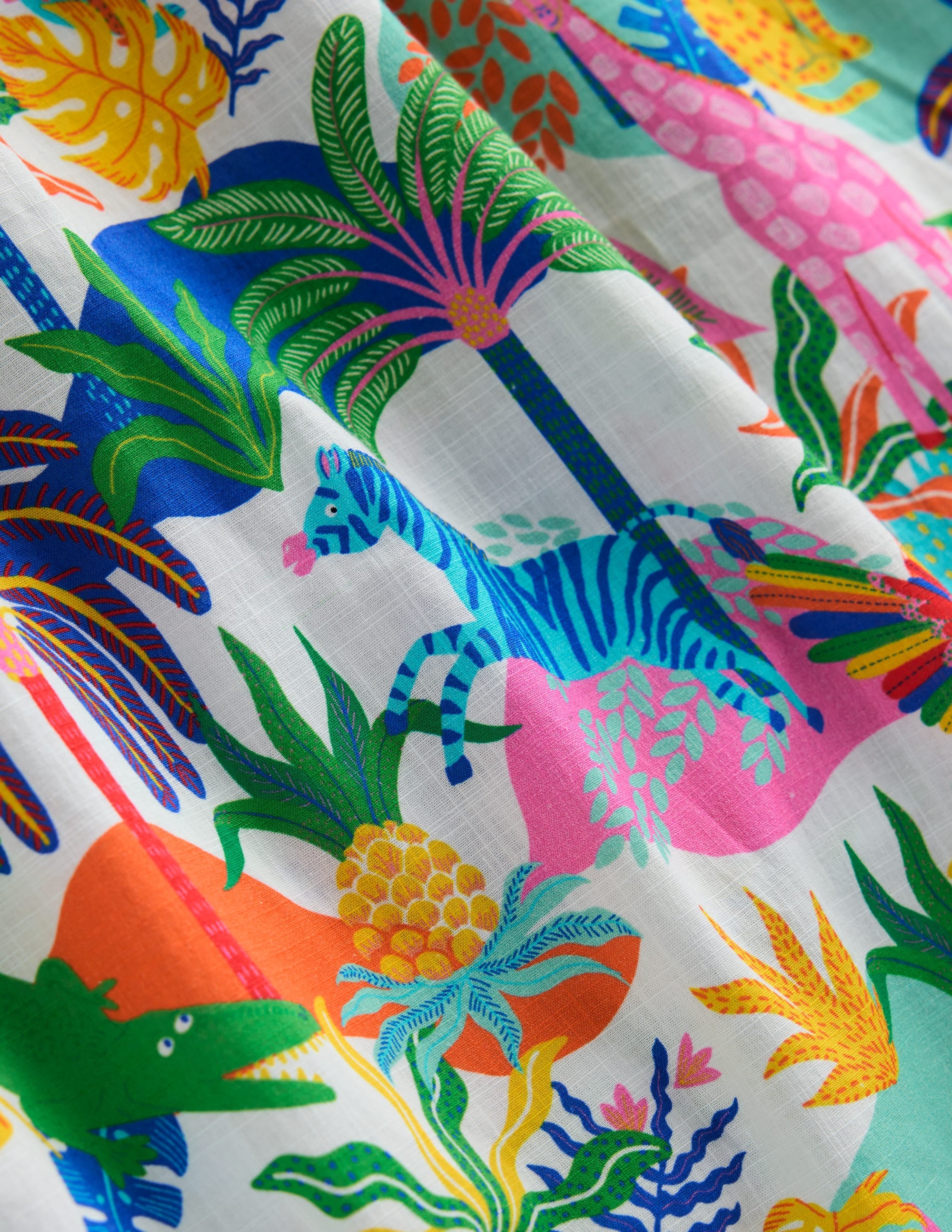 Celia Woven Holiday Dress-Soft Ivory Multi Jungle - Image 3