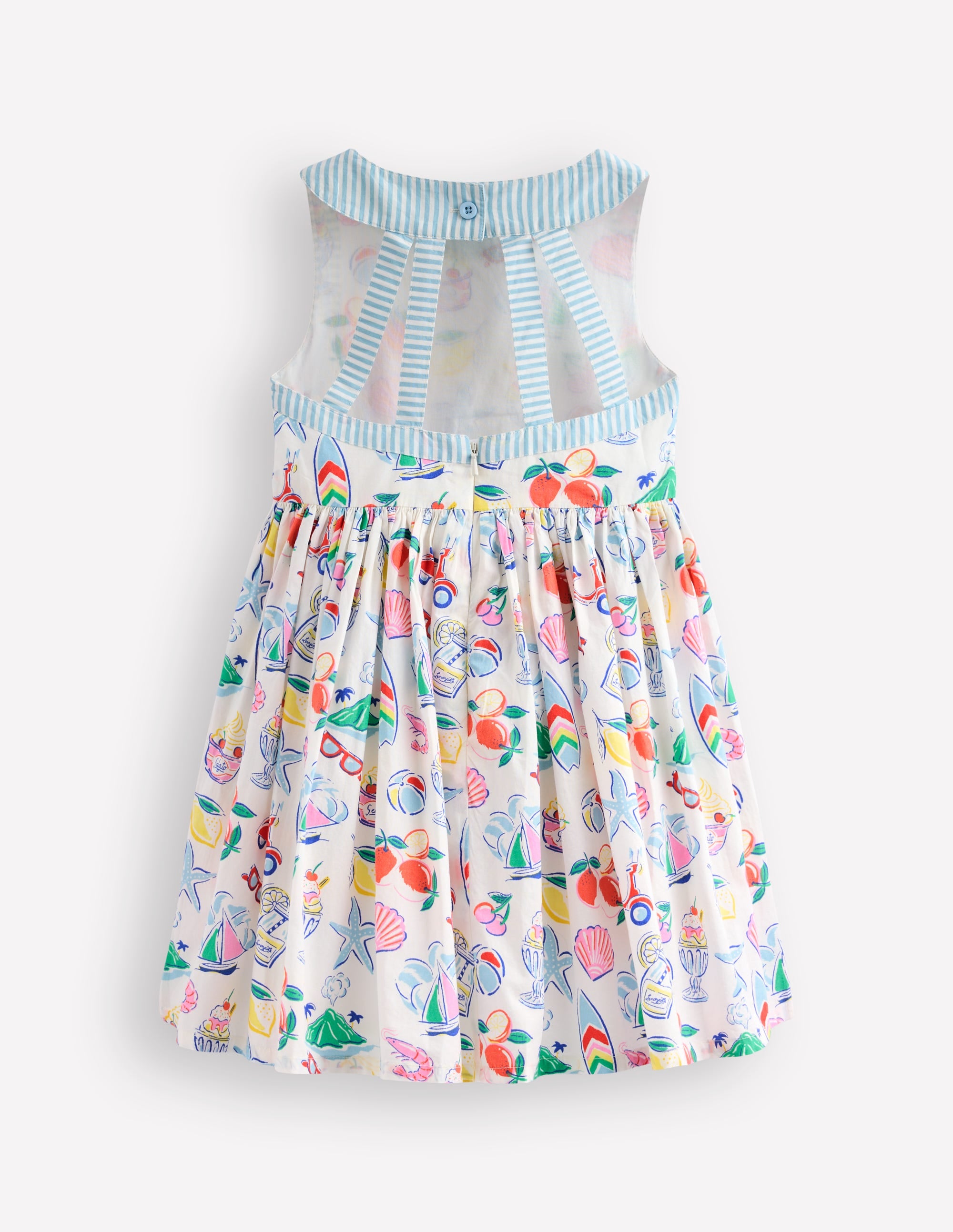 Harlow Back Detail Dress-Ivory Holiday Print - Image 3