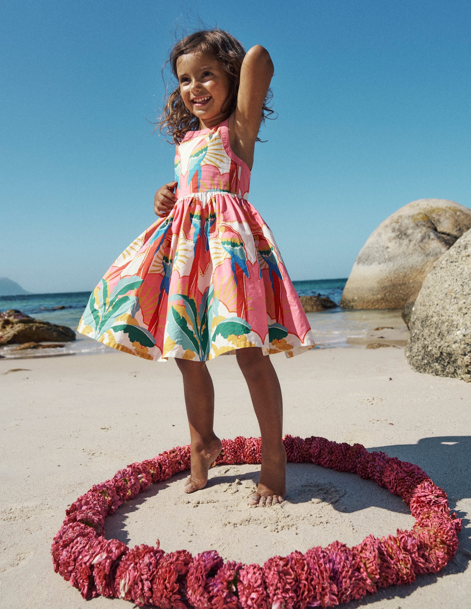 Harlow Back Detail Dress-Multi Parrot - Image 4