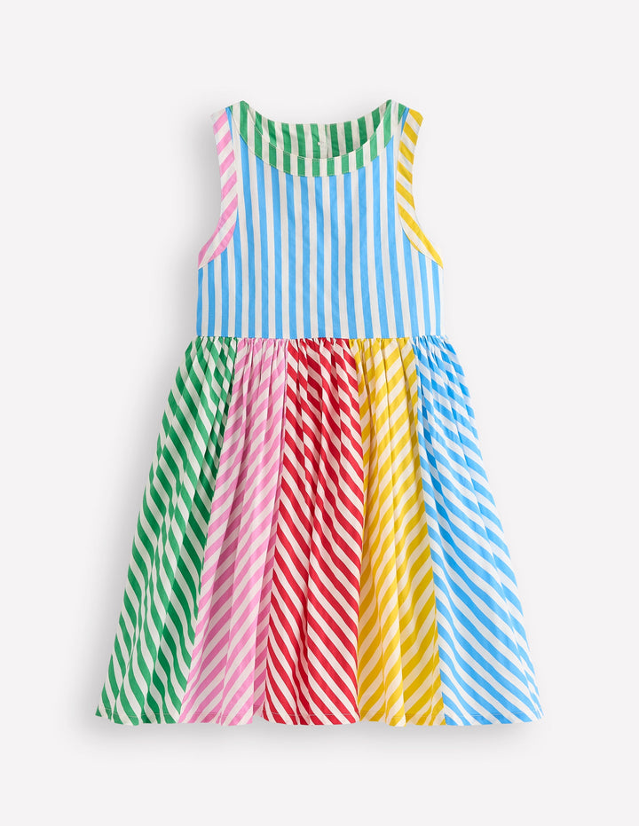Harlow Back Detail Dress-Hotchpotch Multi Stripe