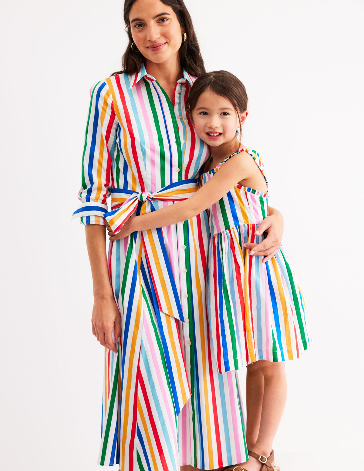 Luna Frill Strap Woven Dress-Multi Rainbow Stripe - Image 5