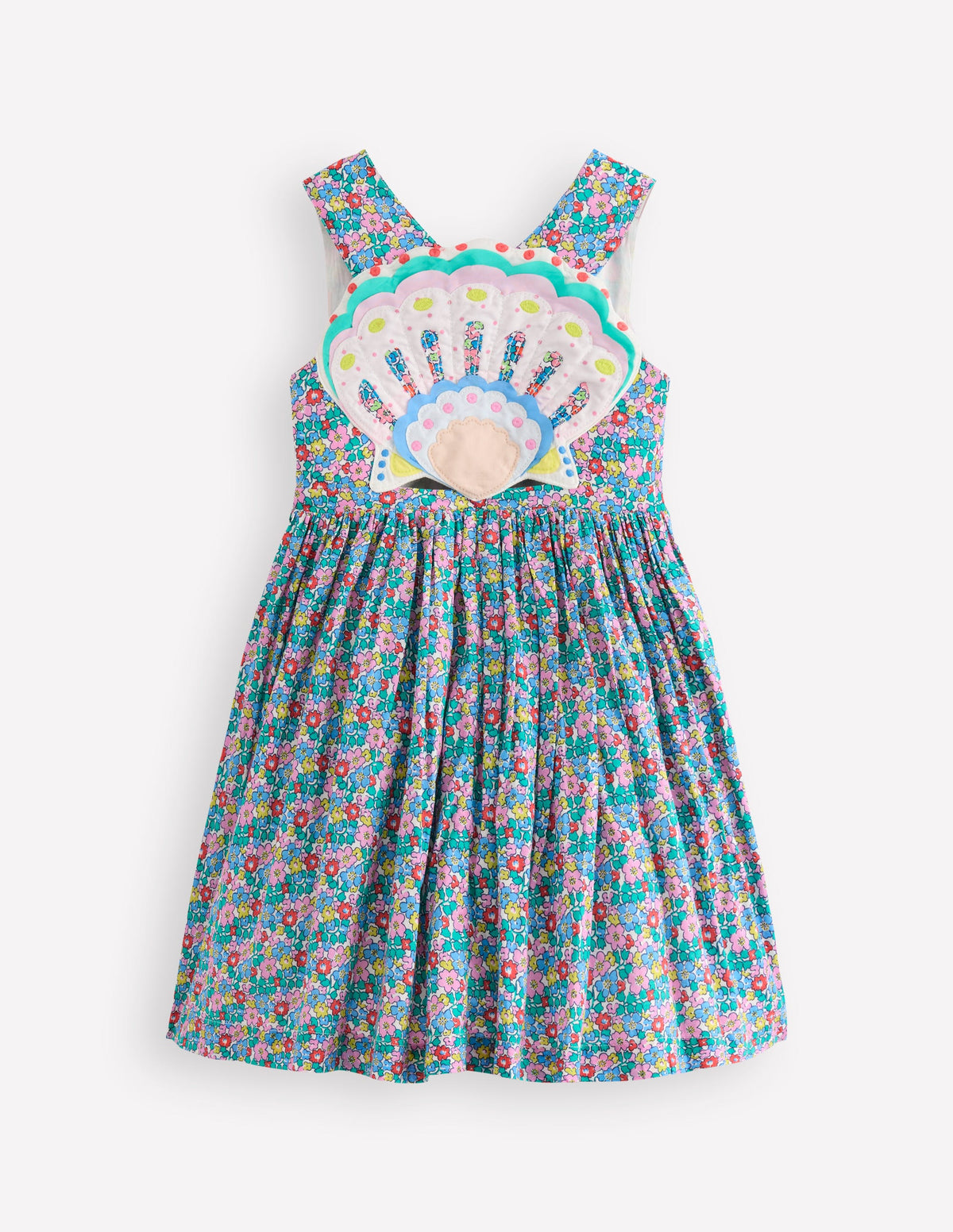 Zadie Applique Back Dress-Multi Flowerbed Shell - Image 2