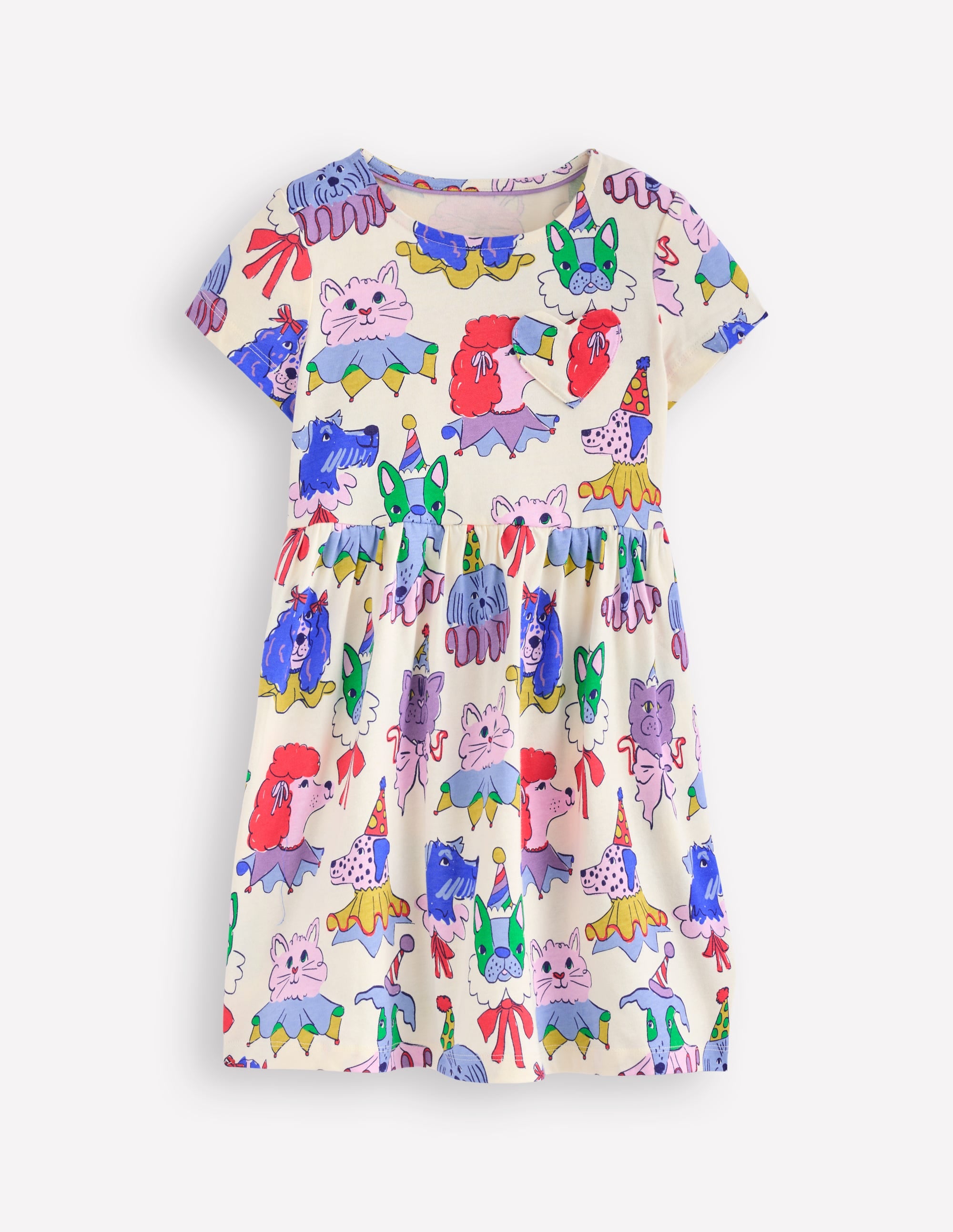Heart Pocket Fun Jersey Dress-Soft Ivory Parade Pets - Image 1