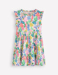 Posie Frill Sleeve Dress-Multi Coral Cove