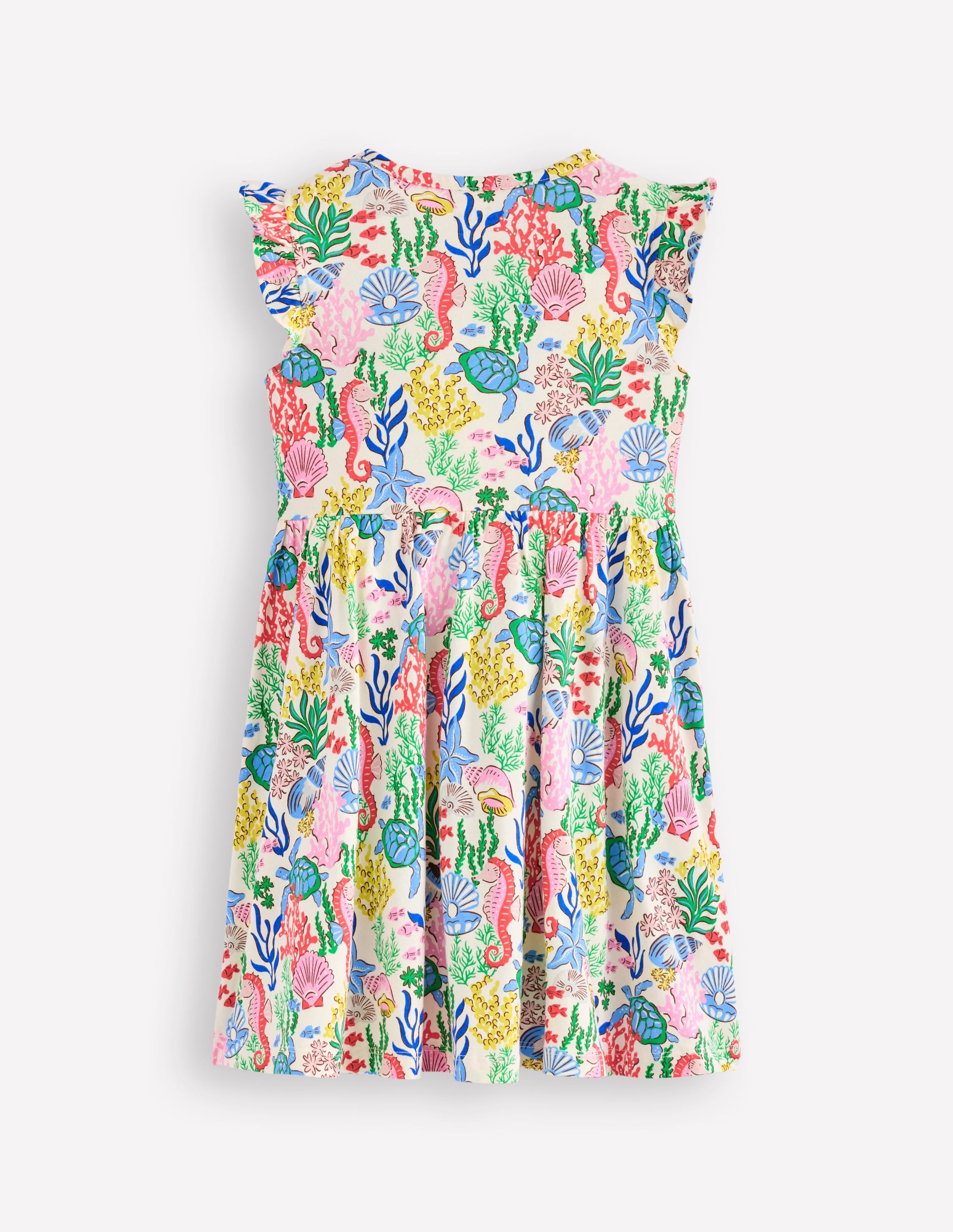 Posie Frill Sleeve Dress-Multi Coral Cove - Image 2