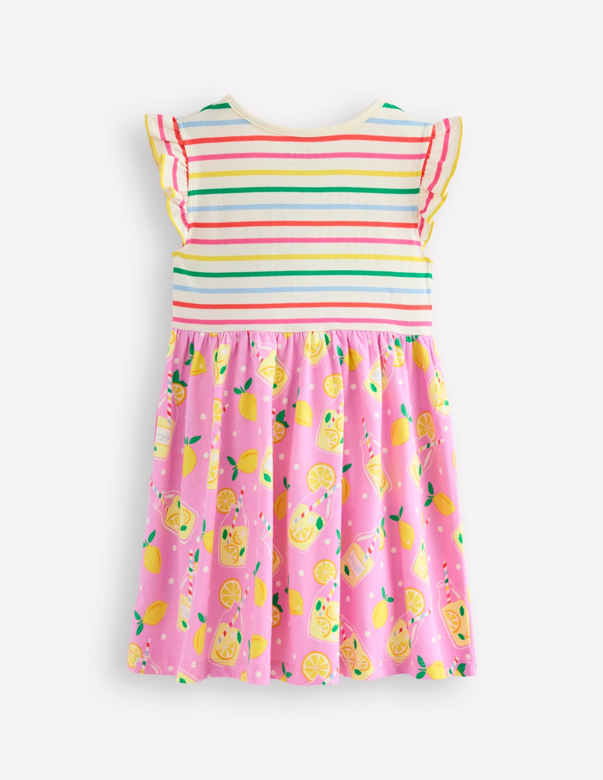 Posie Frill Sleeve Dress-Chalk Pink Lemonade - Image 3