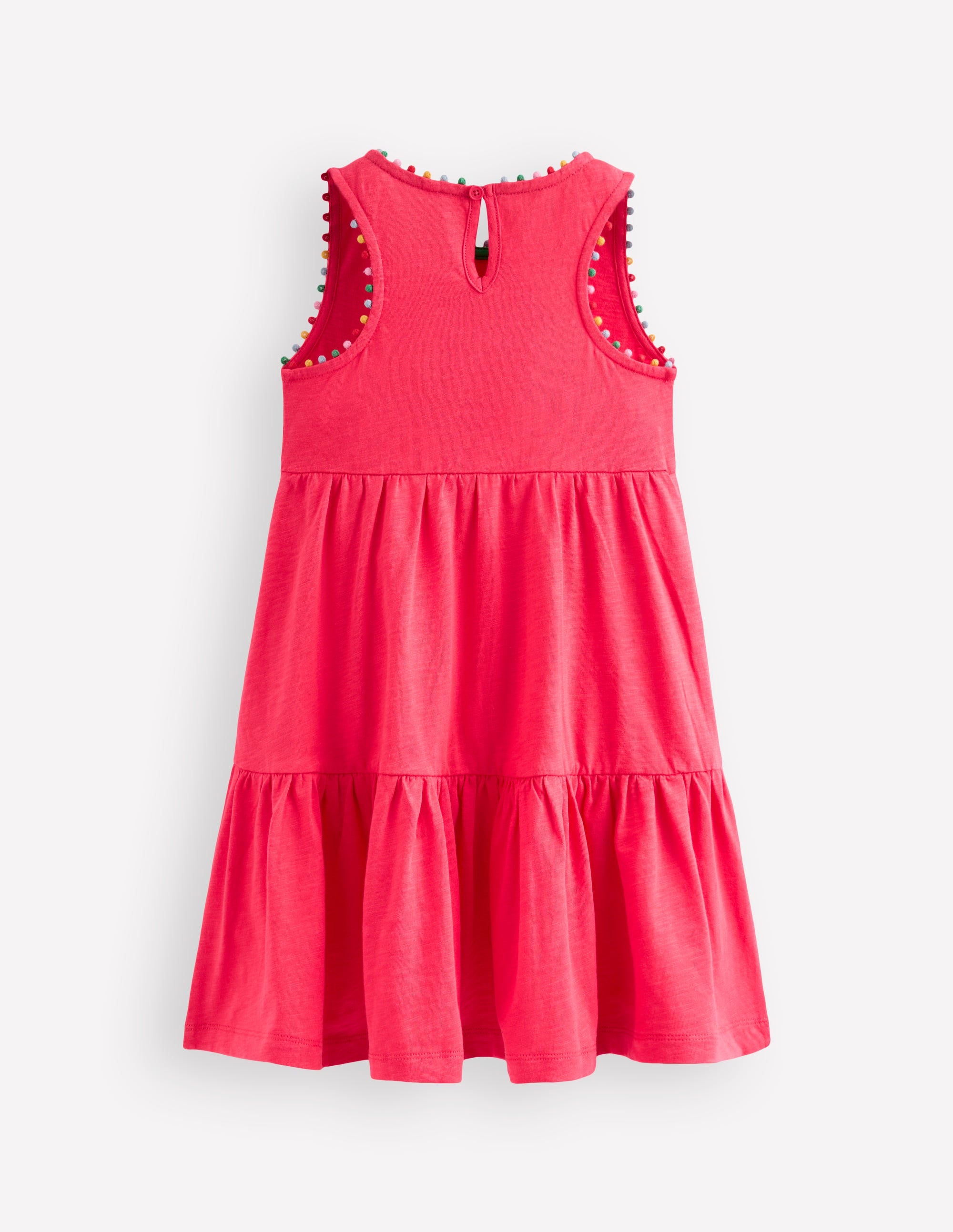 Ali Pom Trim Jersey Dress-Fandango Pink - Image 3