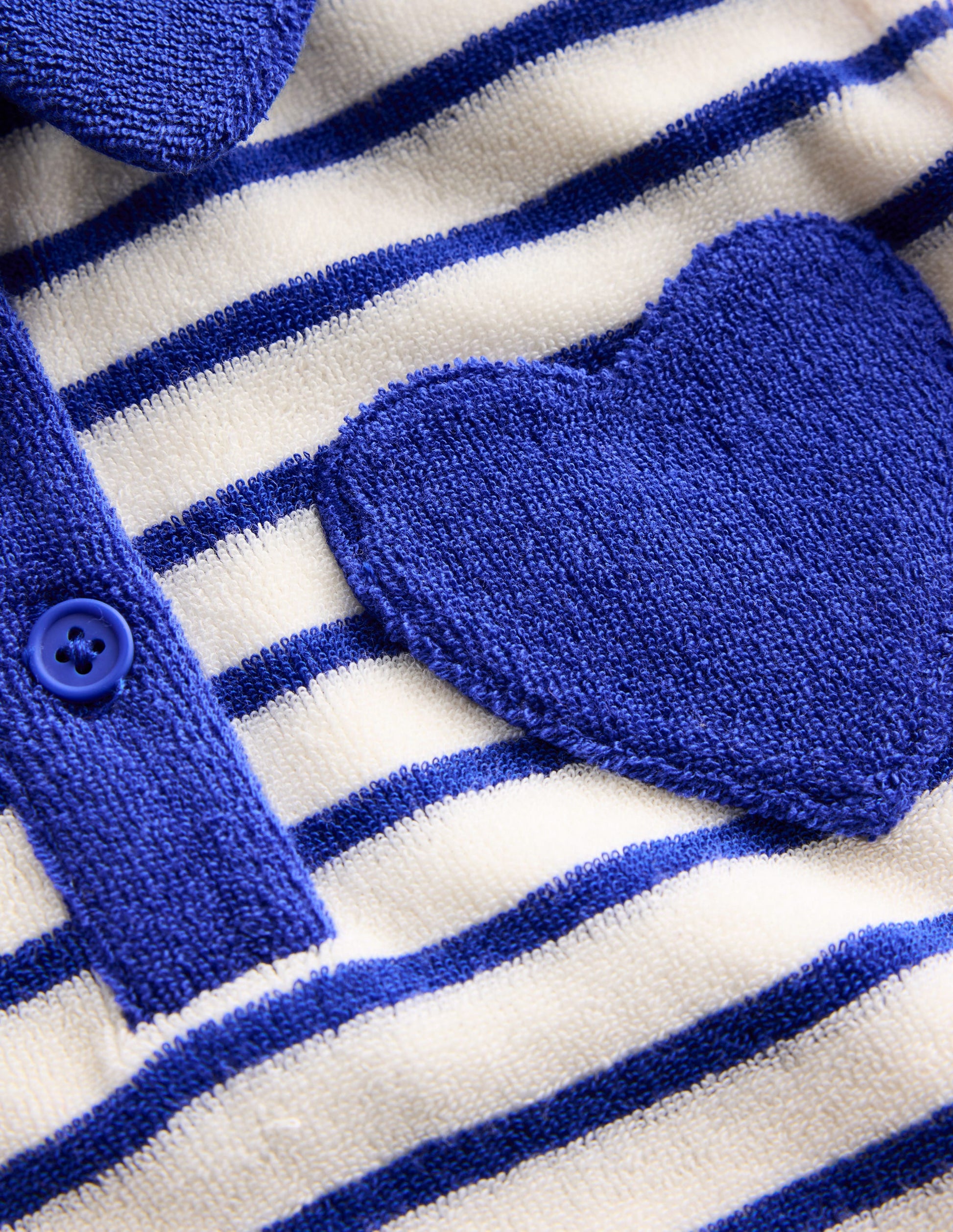 Towelling Polo Dress-Starboard Navy/ Ivory Stripe-3