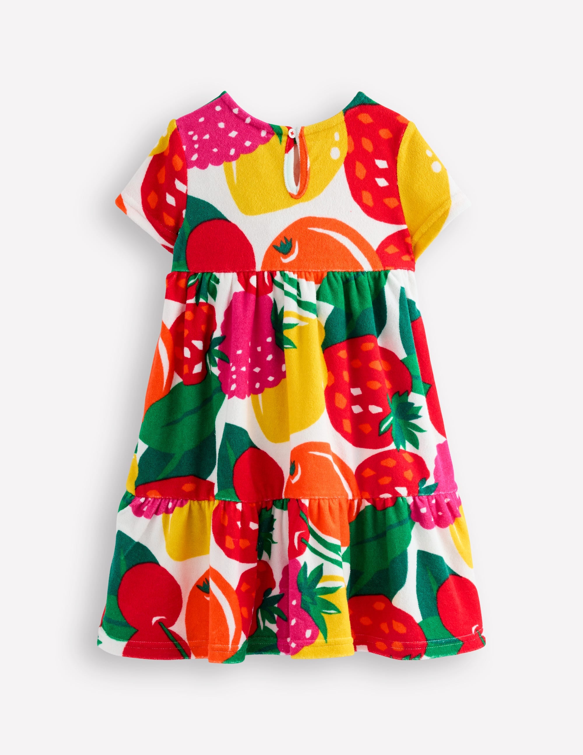 Ariel Twirly Towelling Dress-Multi Giant Fruit - Image 3