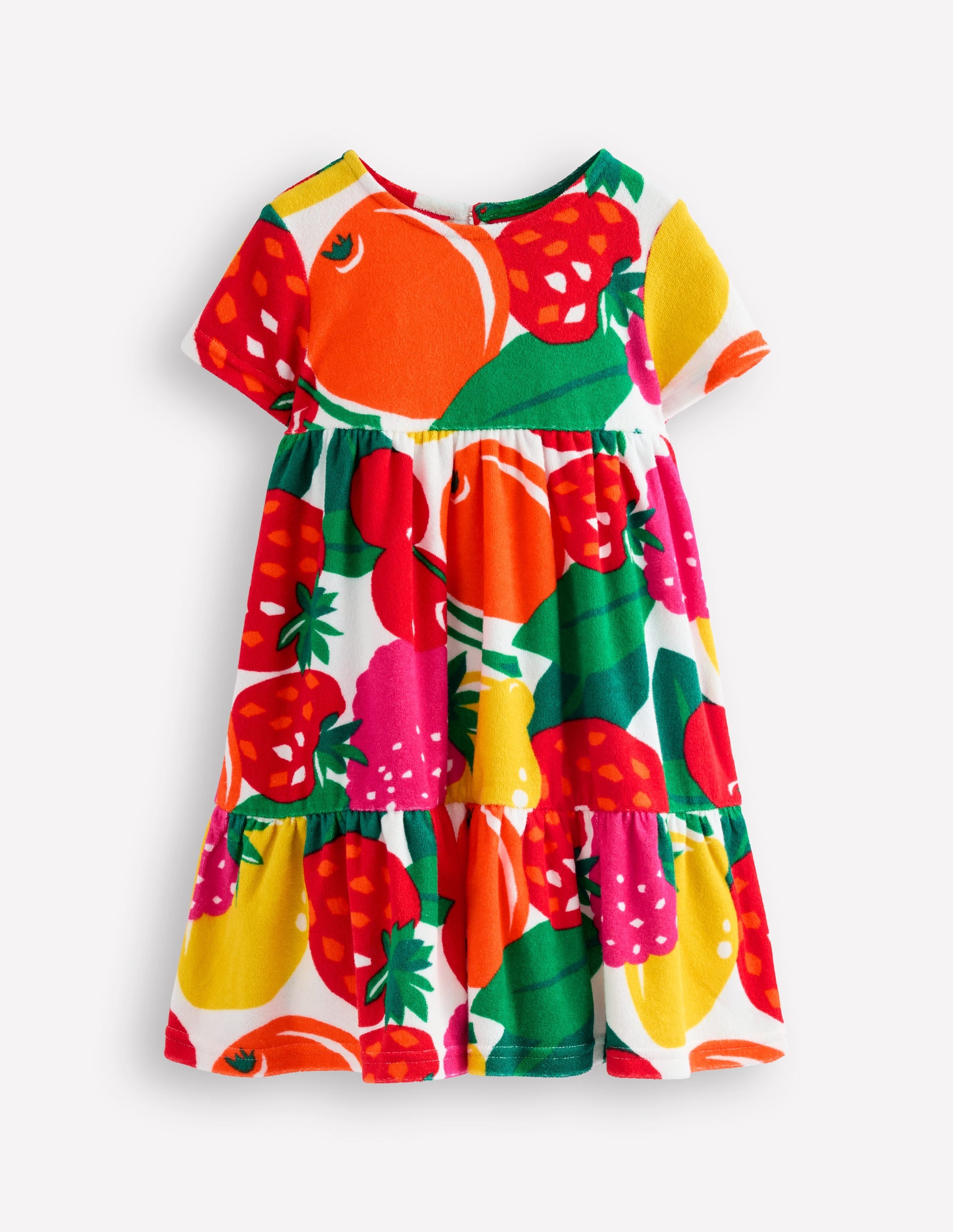 Ariel Twirly Towelling Dress-Multi Giant Fruit - Image 2