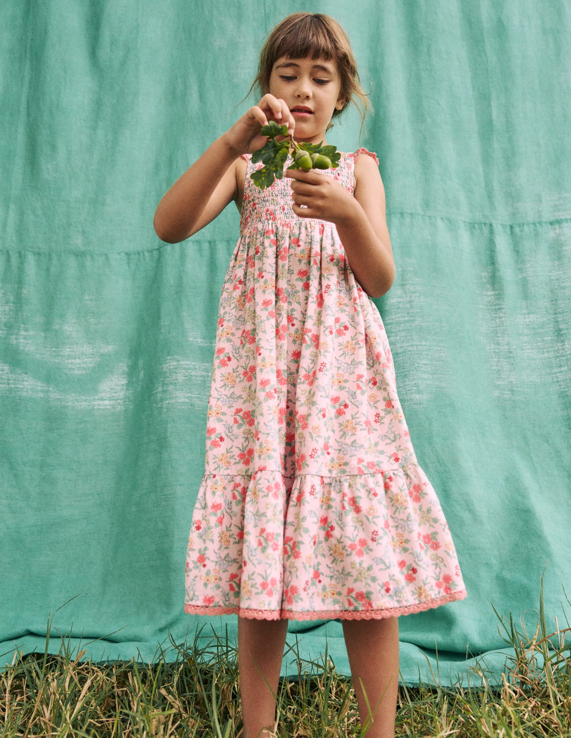 Luella Frill Maxi Sundress-Chalk Pink Garden Ditsy - Image 10