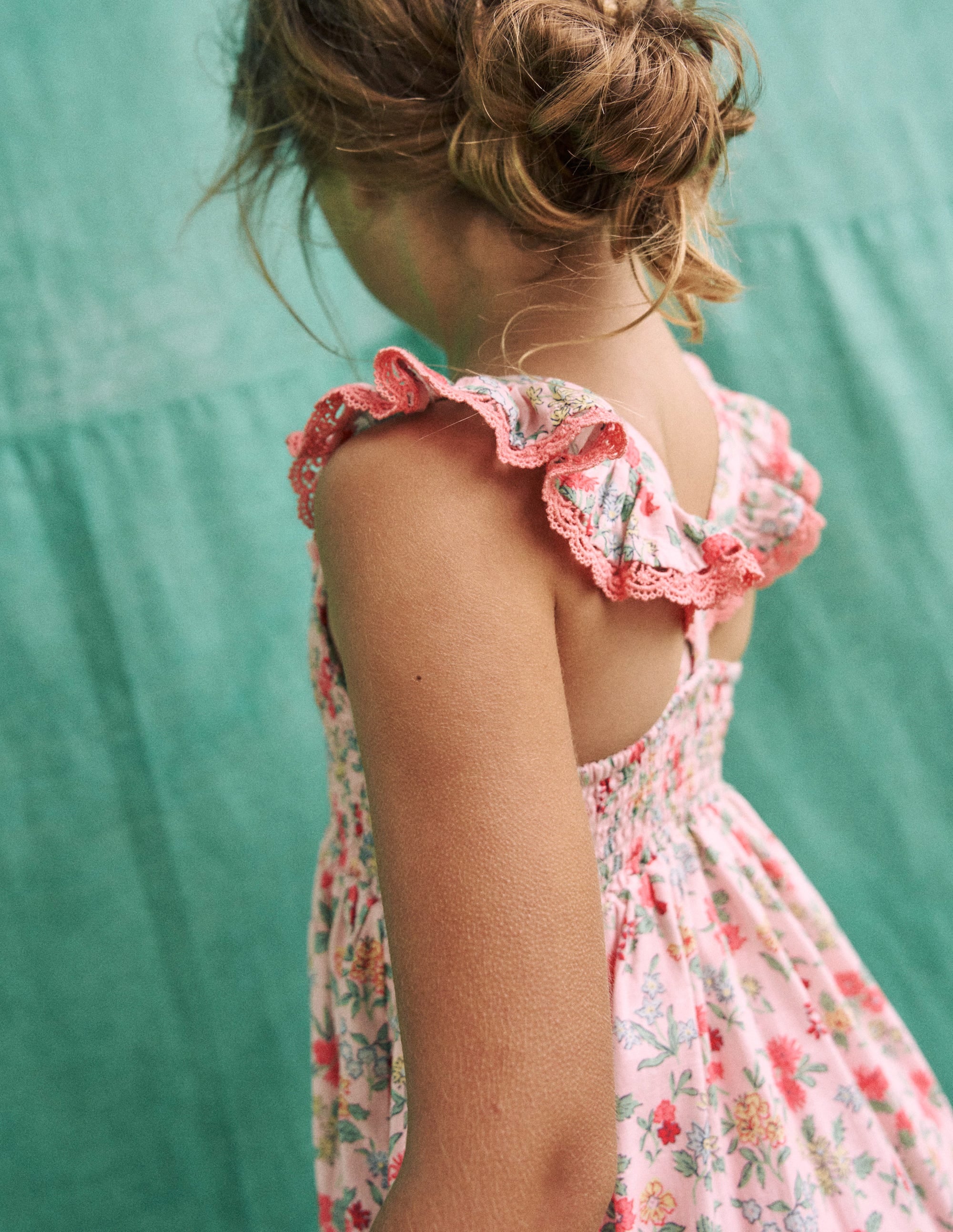 Luella Frill Maxi Sundress-Chalk Pink Garden Ditsy - Image 11