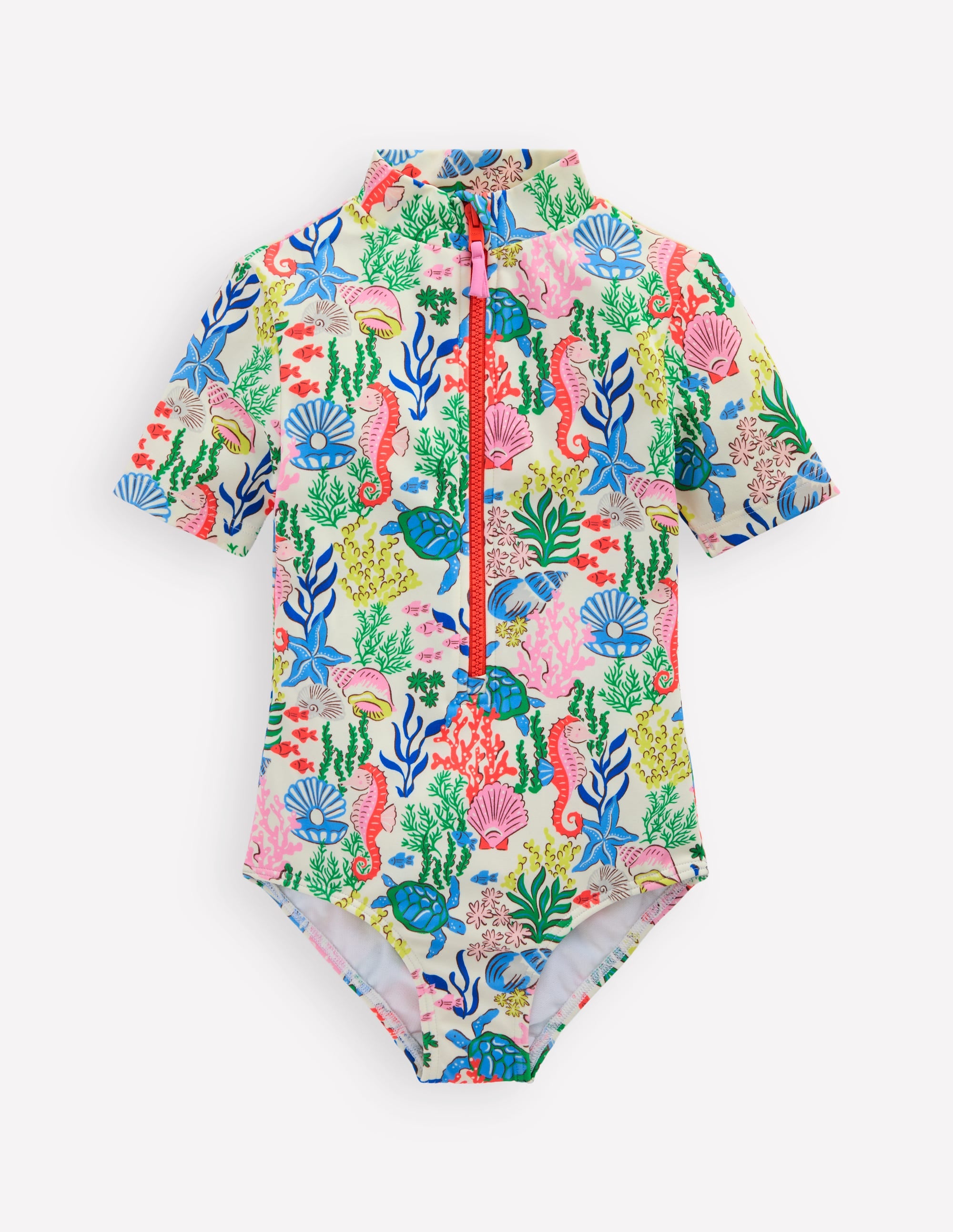 Short-sleeved Swimsuit-Multi Coral Cove - Image 1