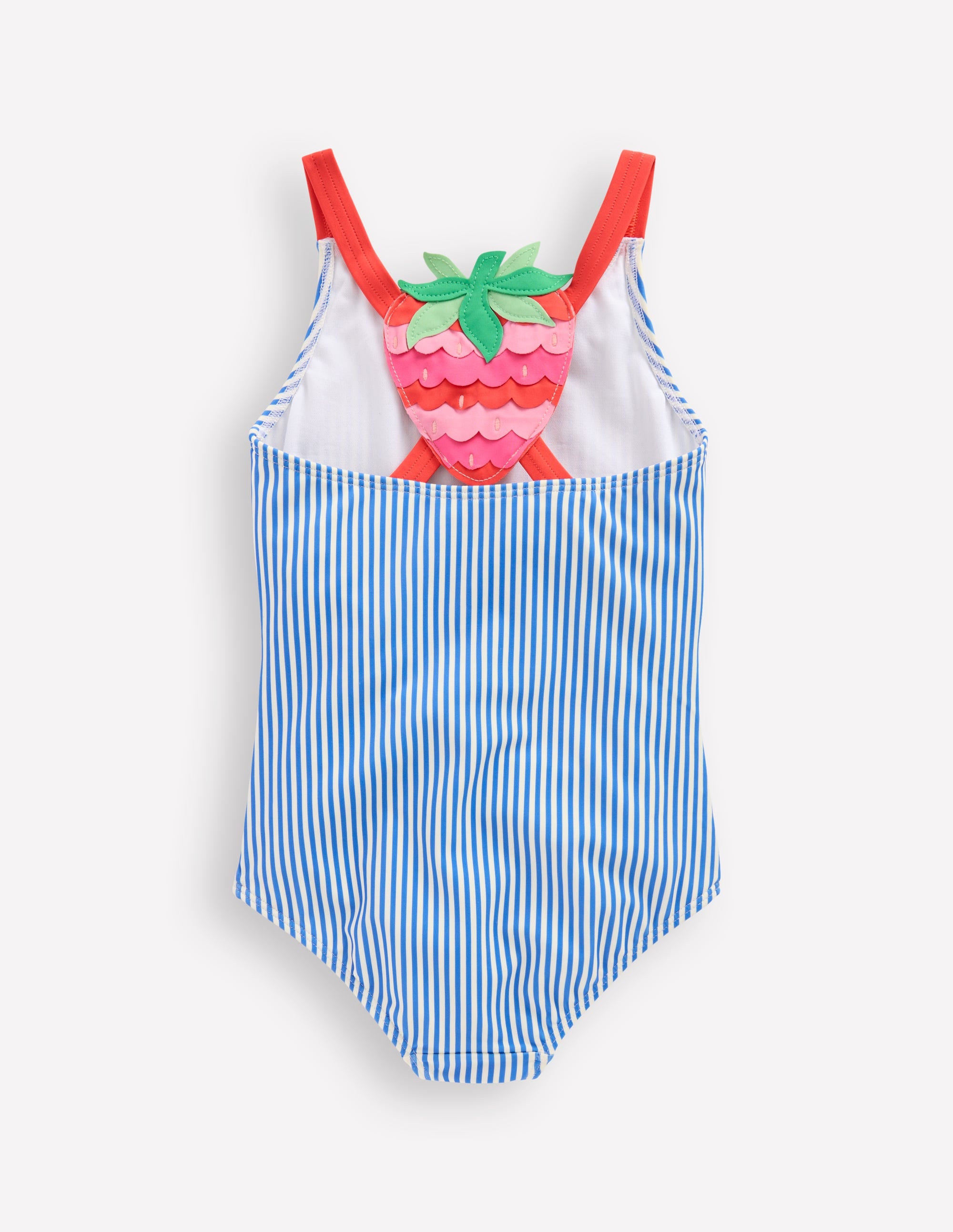Applique Back Swimsuit-Blue Strawberry - Image 2